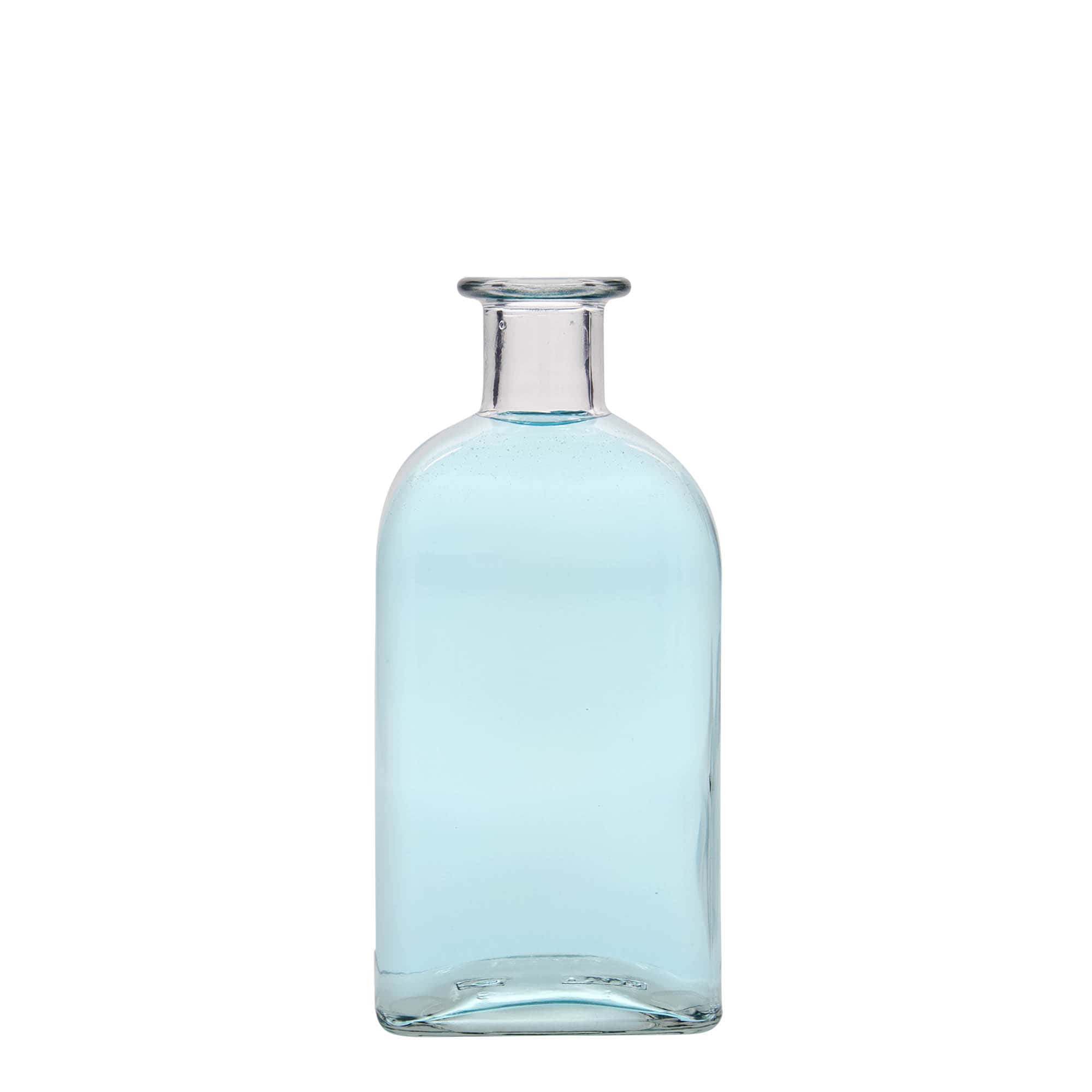 500 ml glassflaske Apoteker Carré, firkantet, åpning: kork