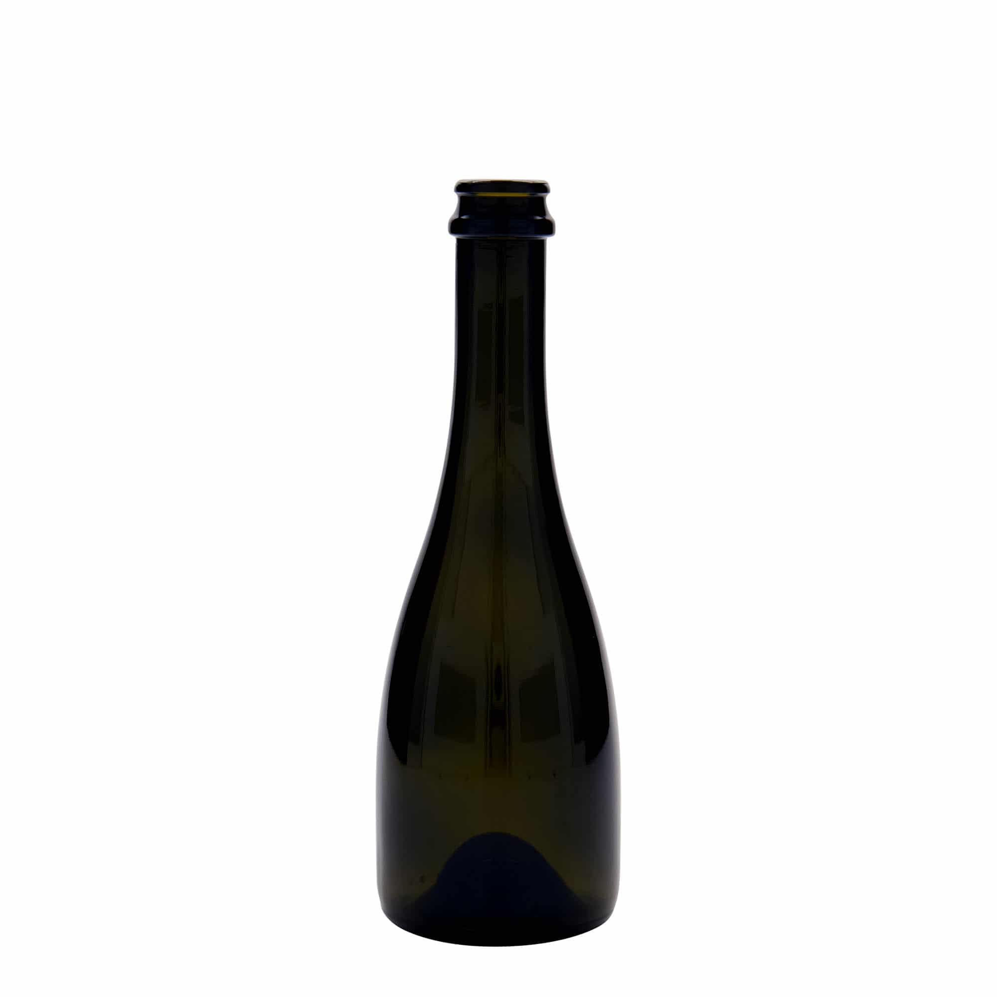 330 ml øl-/musserende vinkorkflaske 'Tosca', glass, antikkgrønn, åpning: kronekork