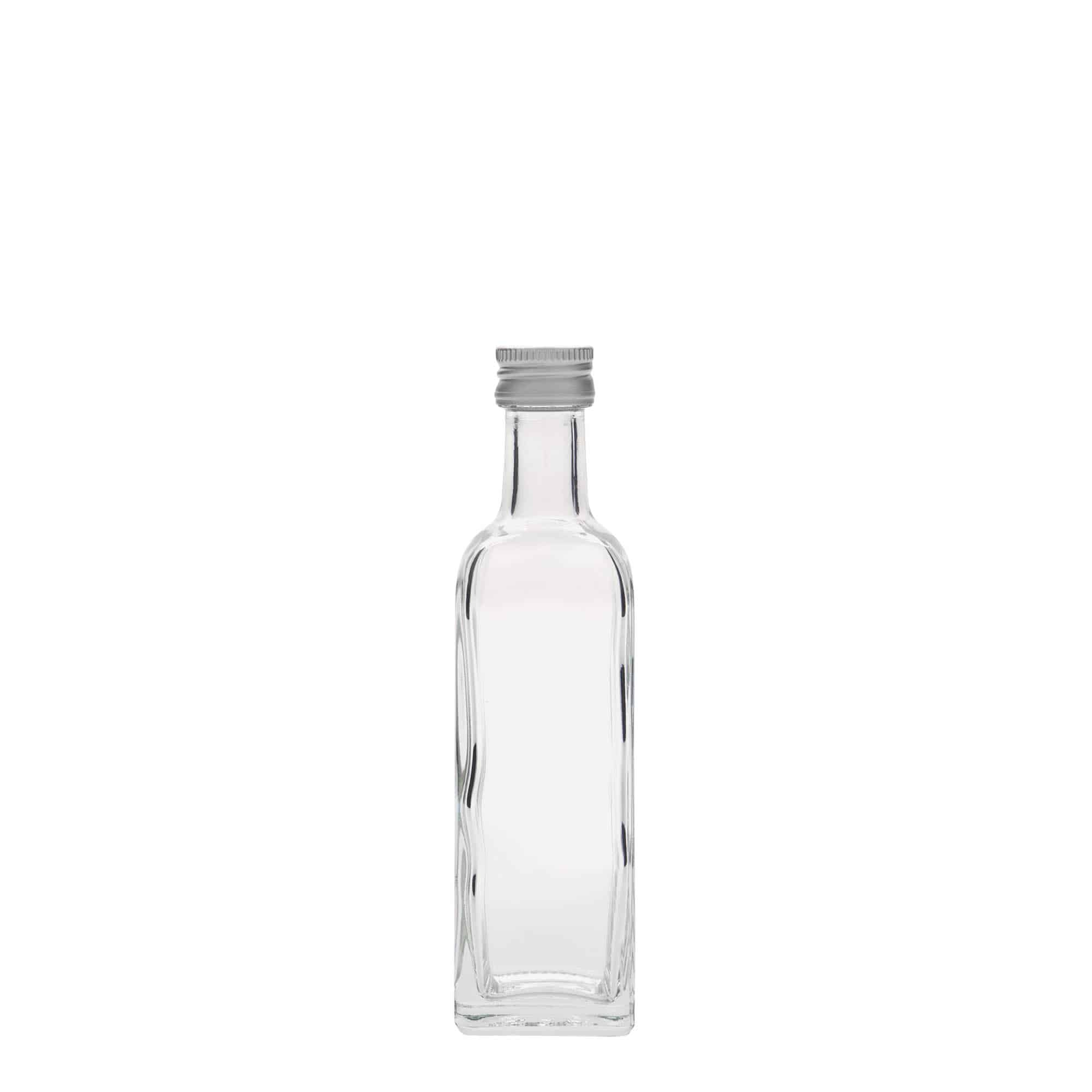 60 ml glassflaske 'Marasca', firkantet, åpning: PP 18