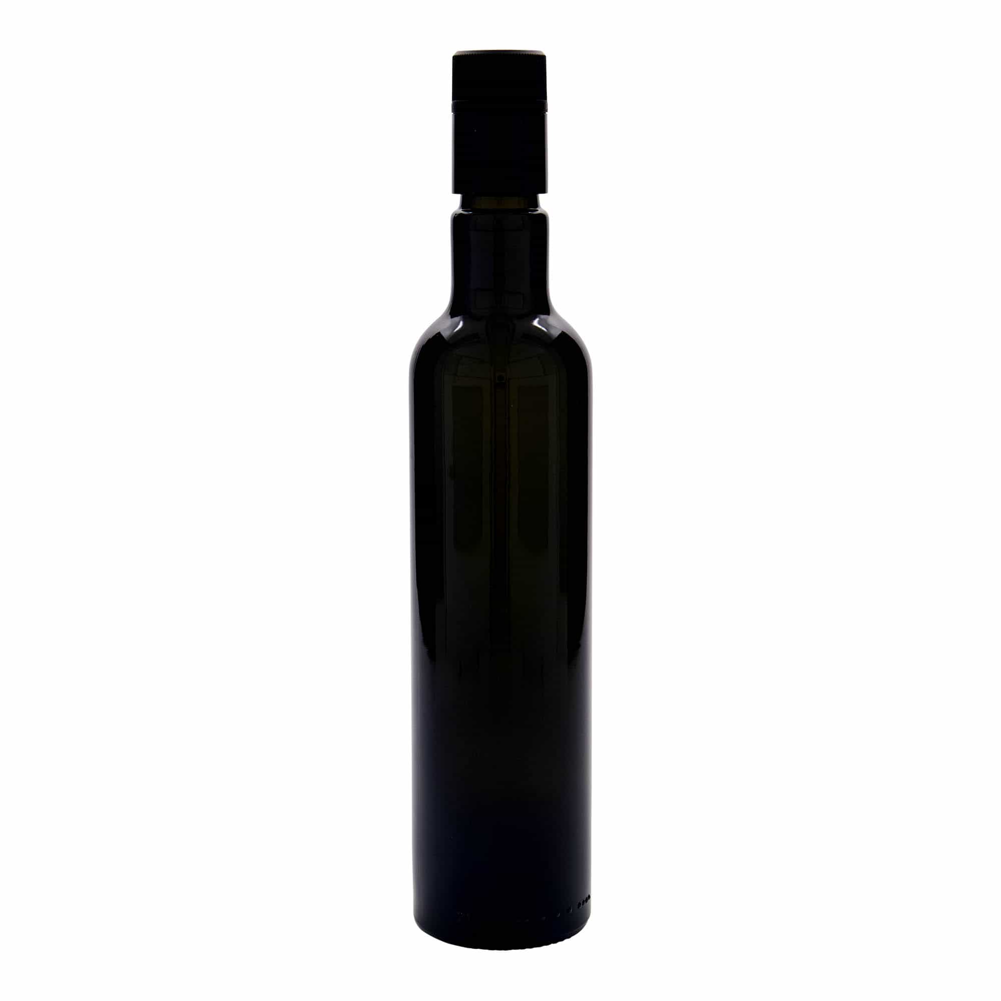 500 ml eddik-/oljeflaske "Willy New", glass, antikkgrønn, åpning: DOP