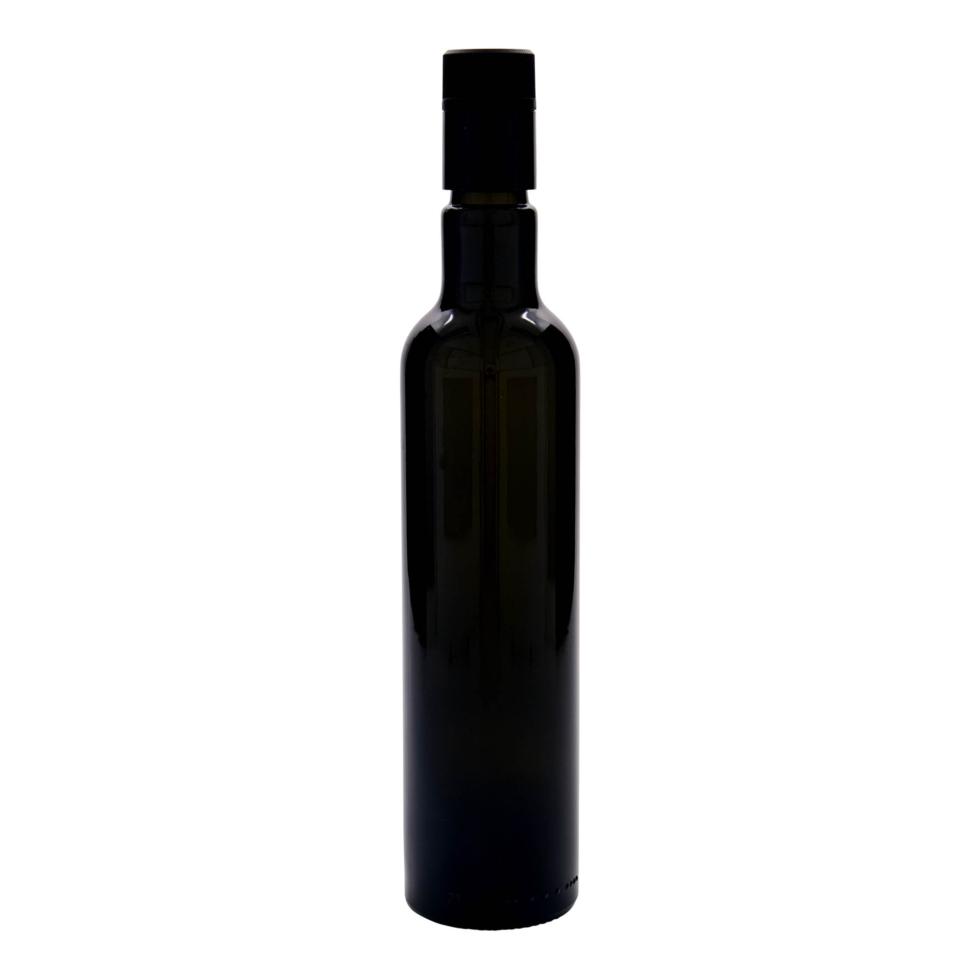 500 ml eddik-/olje-flaske 'Willy New', glass, antikkgrønn, munnstykke: DOP