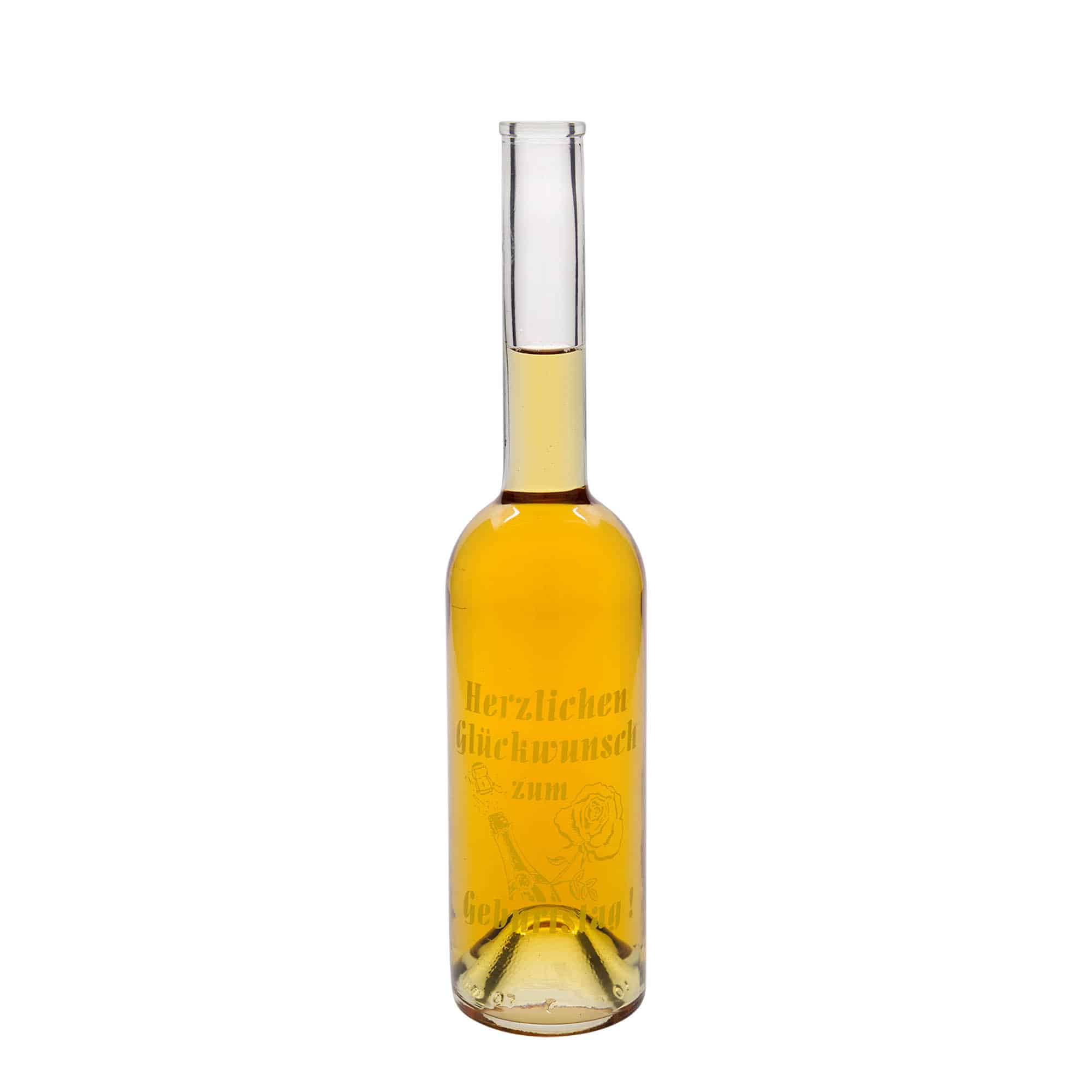 500 ml glassflaske 'Opera', motiv: eple, åpning: kork