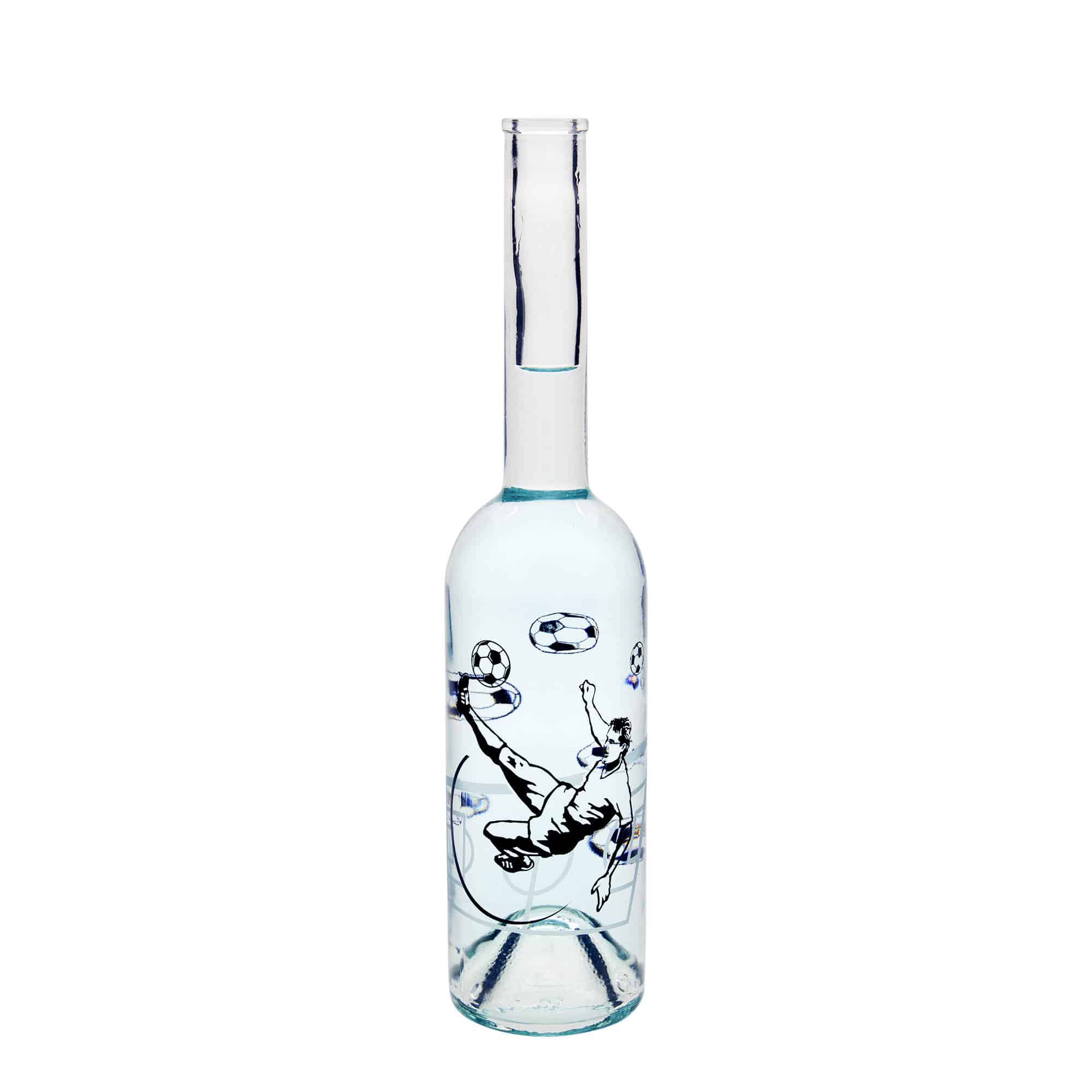 500 ml glassflaske 'Opera', motiv: fotballspiller, åpning: kork