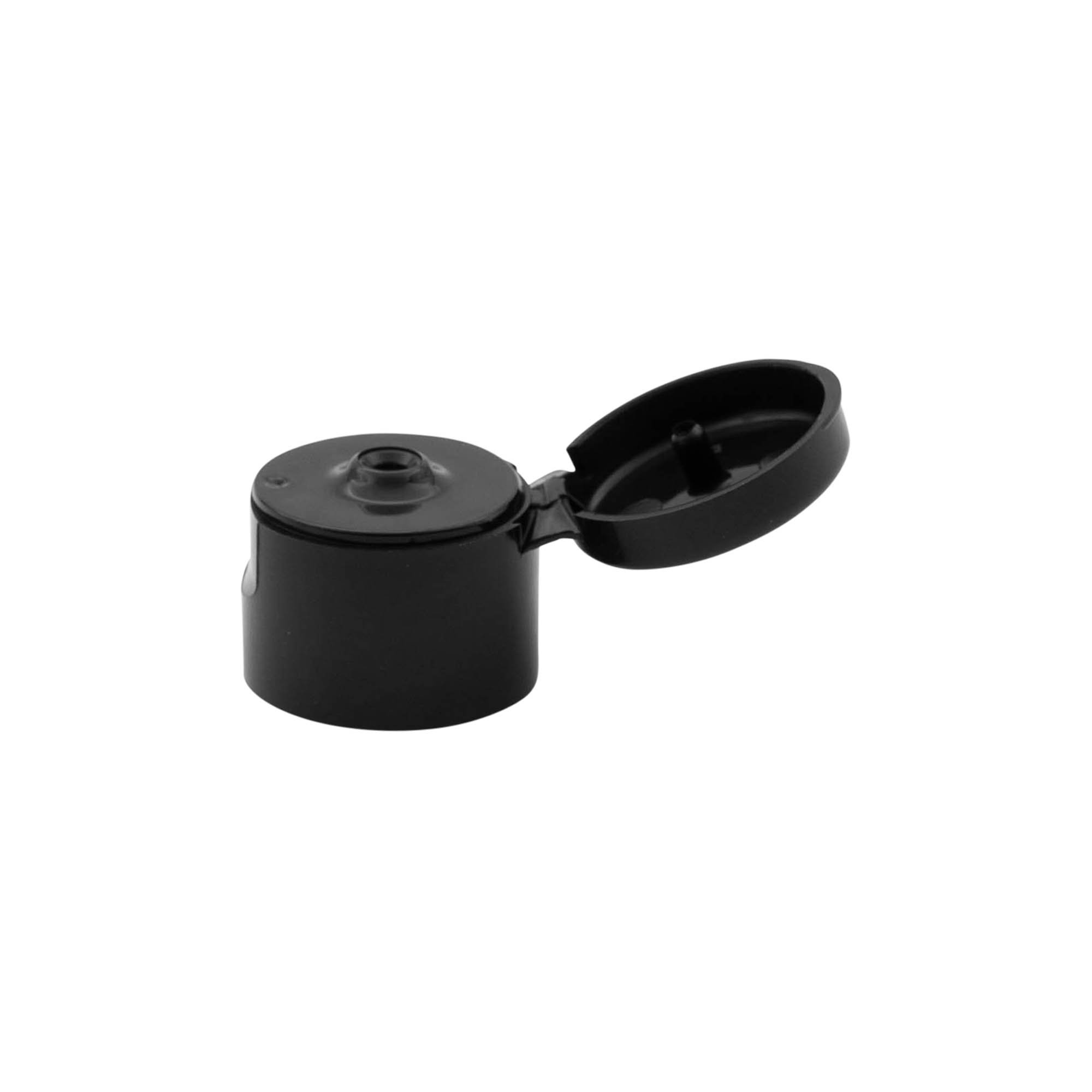 Skrukork med hengsel, PP-plast, svart, for åpning: 20/410 Skrukork med hengsel, PP-plast, svart, for åpning: 20/410