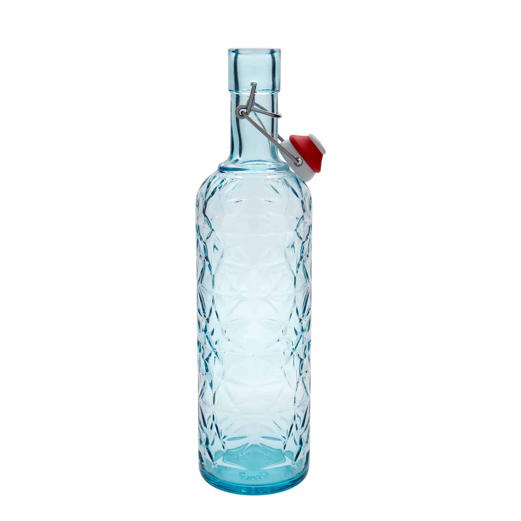 1000 ml glassflaske "Oriente", asurblå, åpning: Bøylelokk