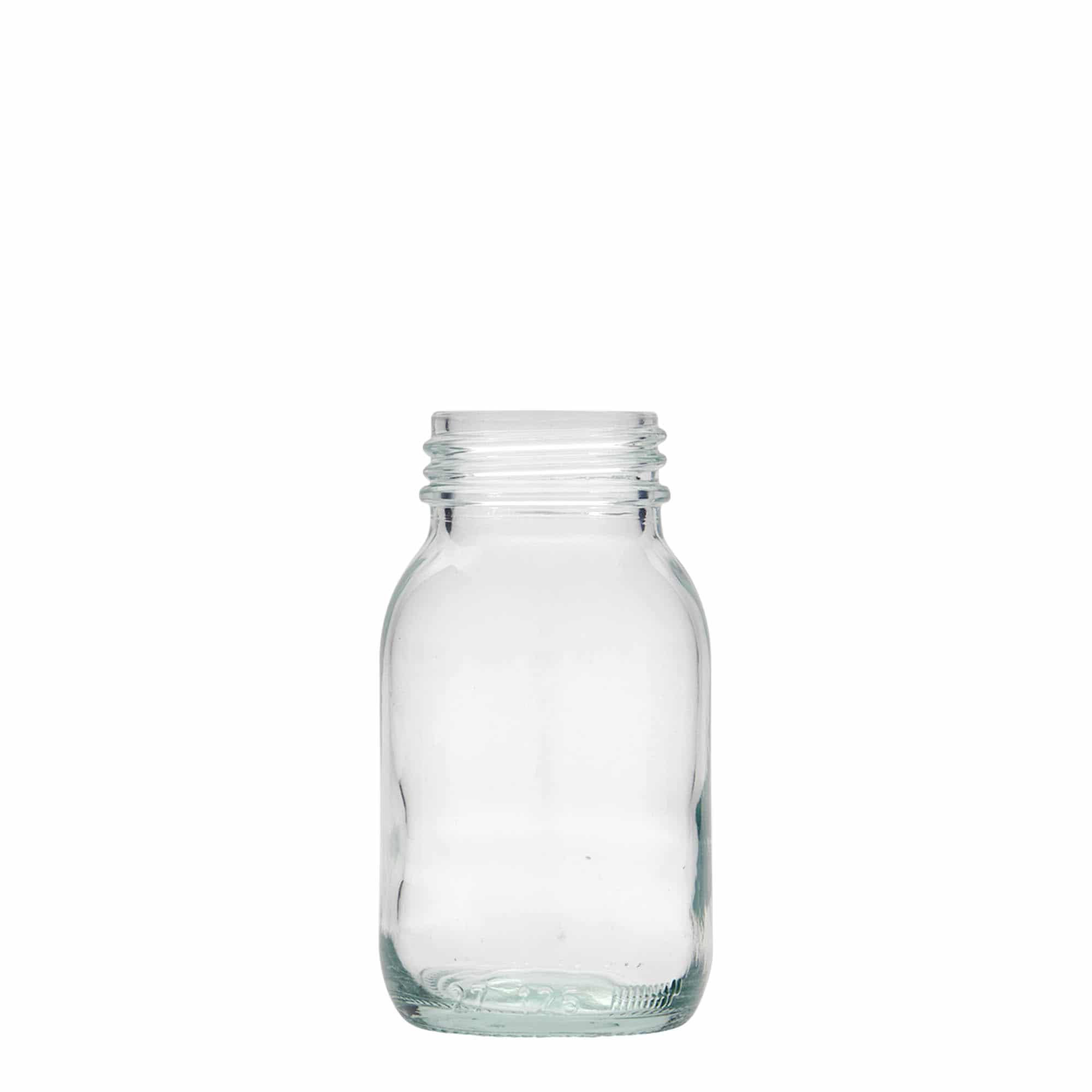 125 ml vidhalset glass, åpning: DIN 40