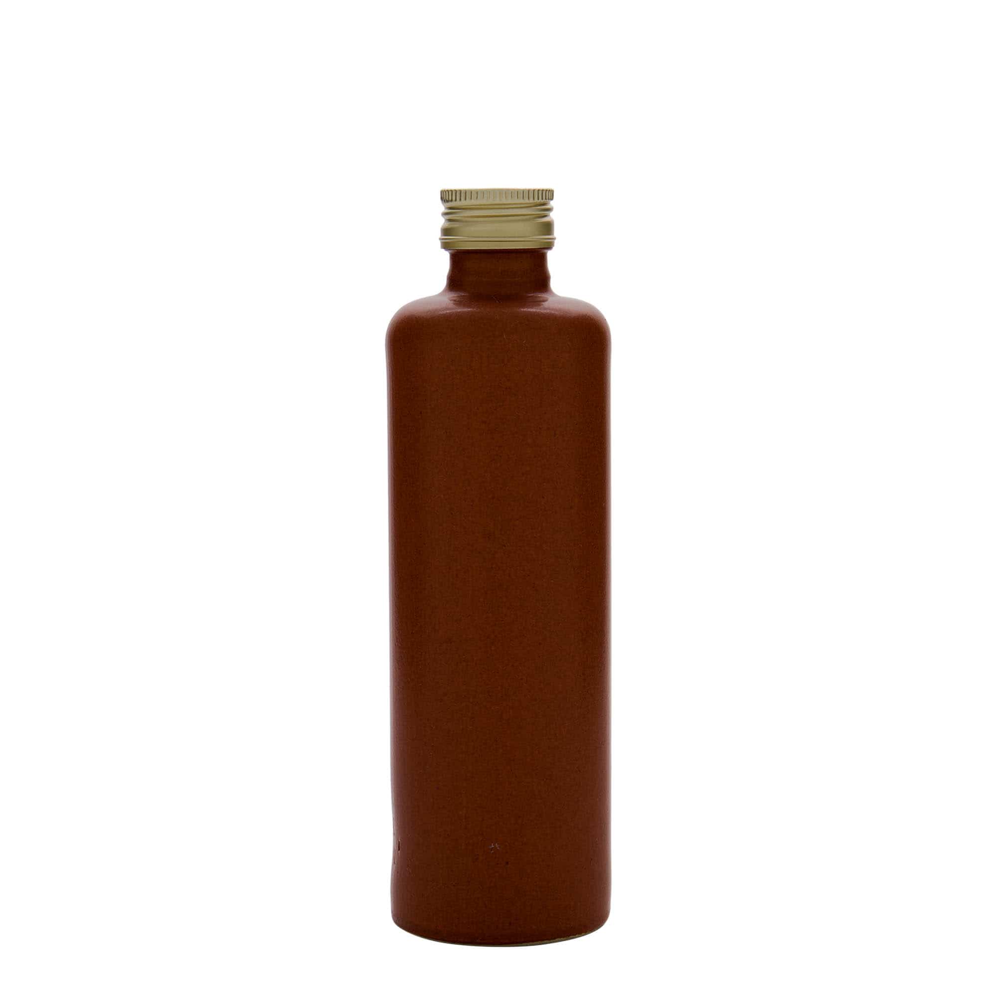 350 ml leirkrus, steintøy, rød-brun, åpning: PP 31,5