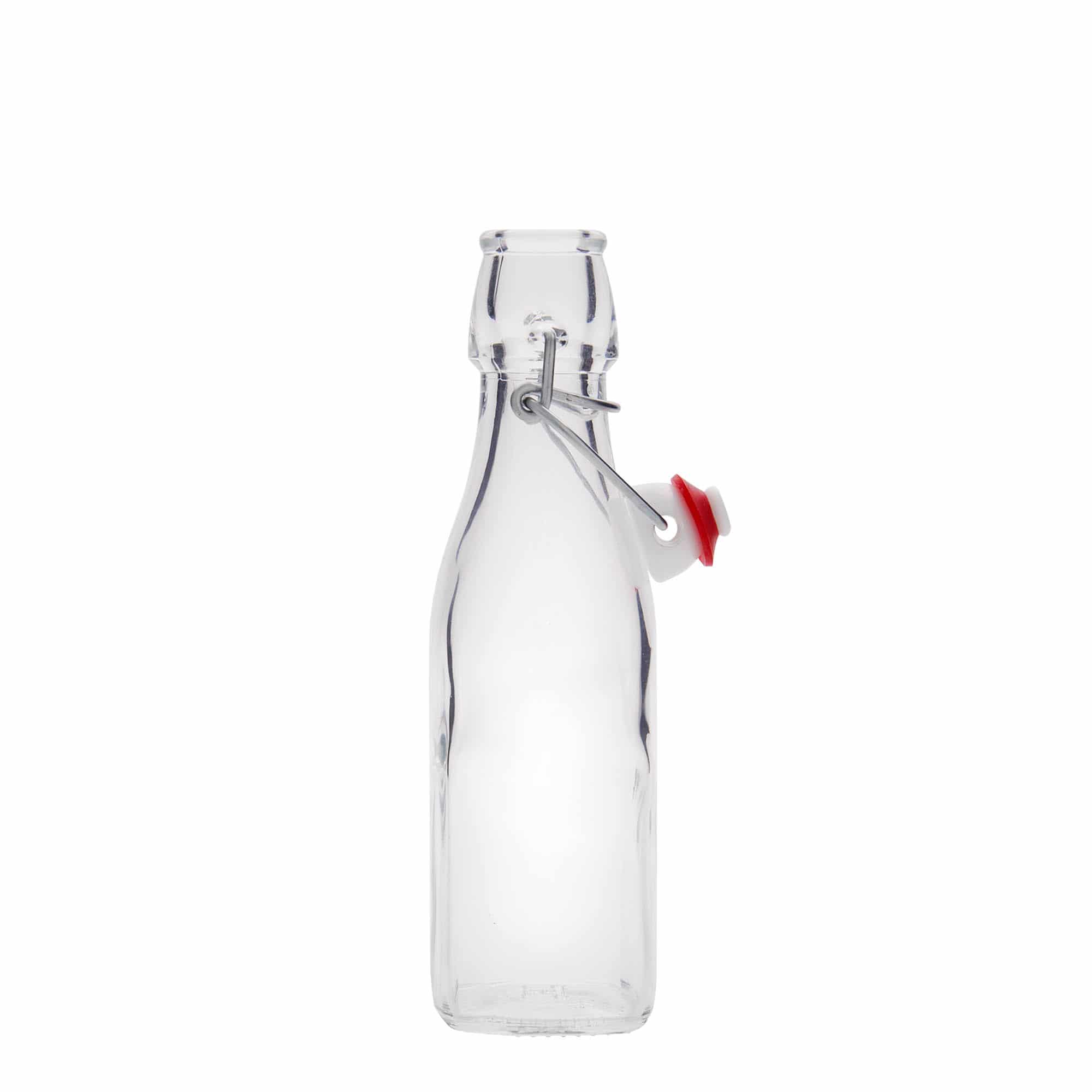 250 ml glassflaske "Swing, kvadratisk, åpning: Bøylelokk
