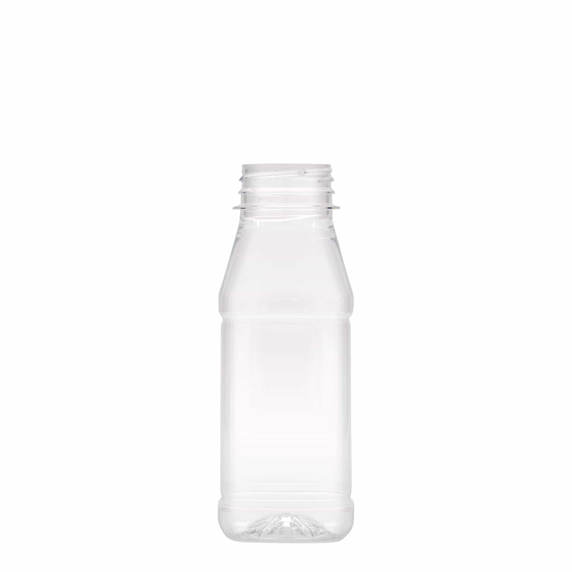 250 ml PET-flaske 'Milk and Juice Carré', firkantet, plast, åpning: 38 mm