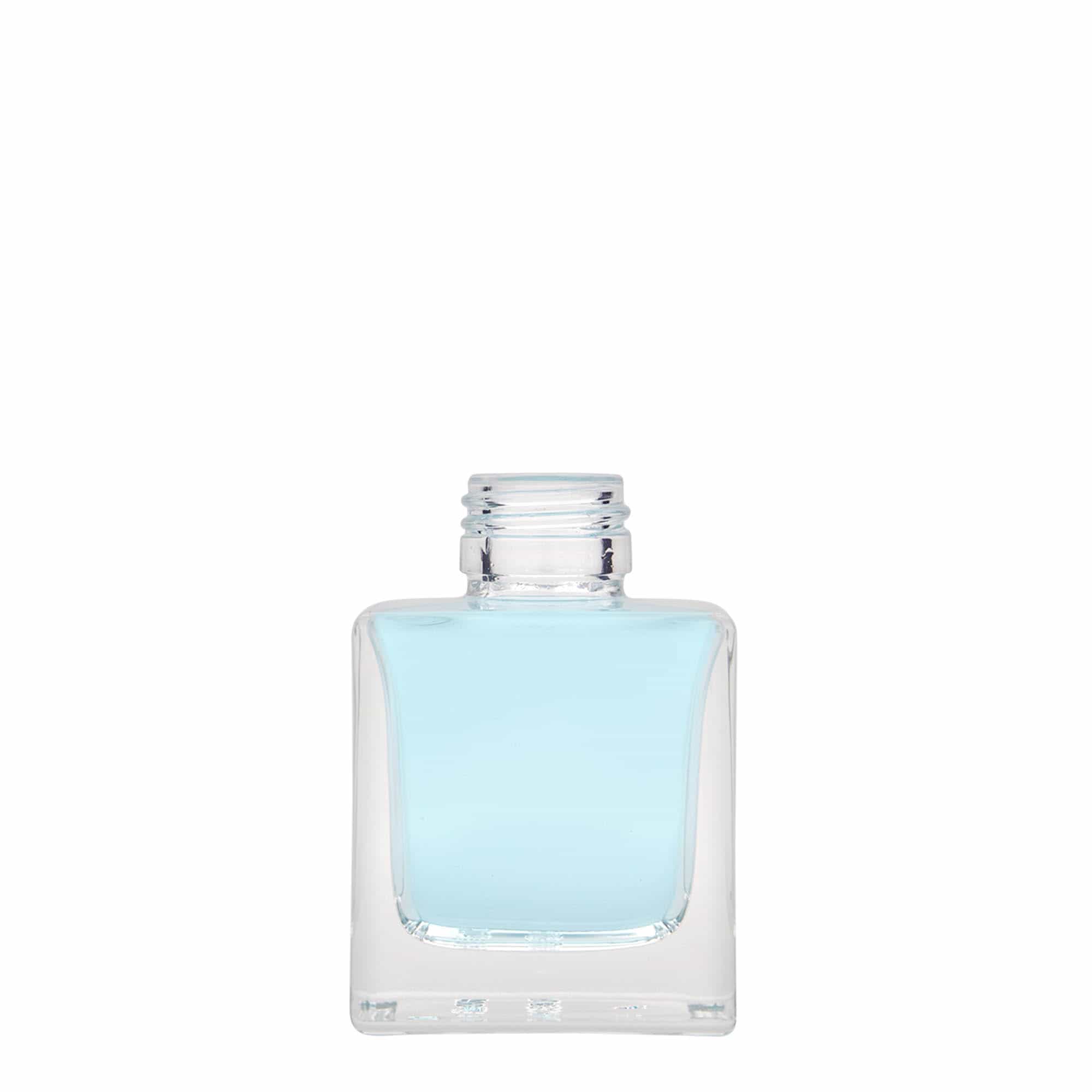 100 ml glassflaske "Cube", kvadratisk, åpning: PP 28
