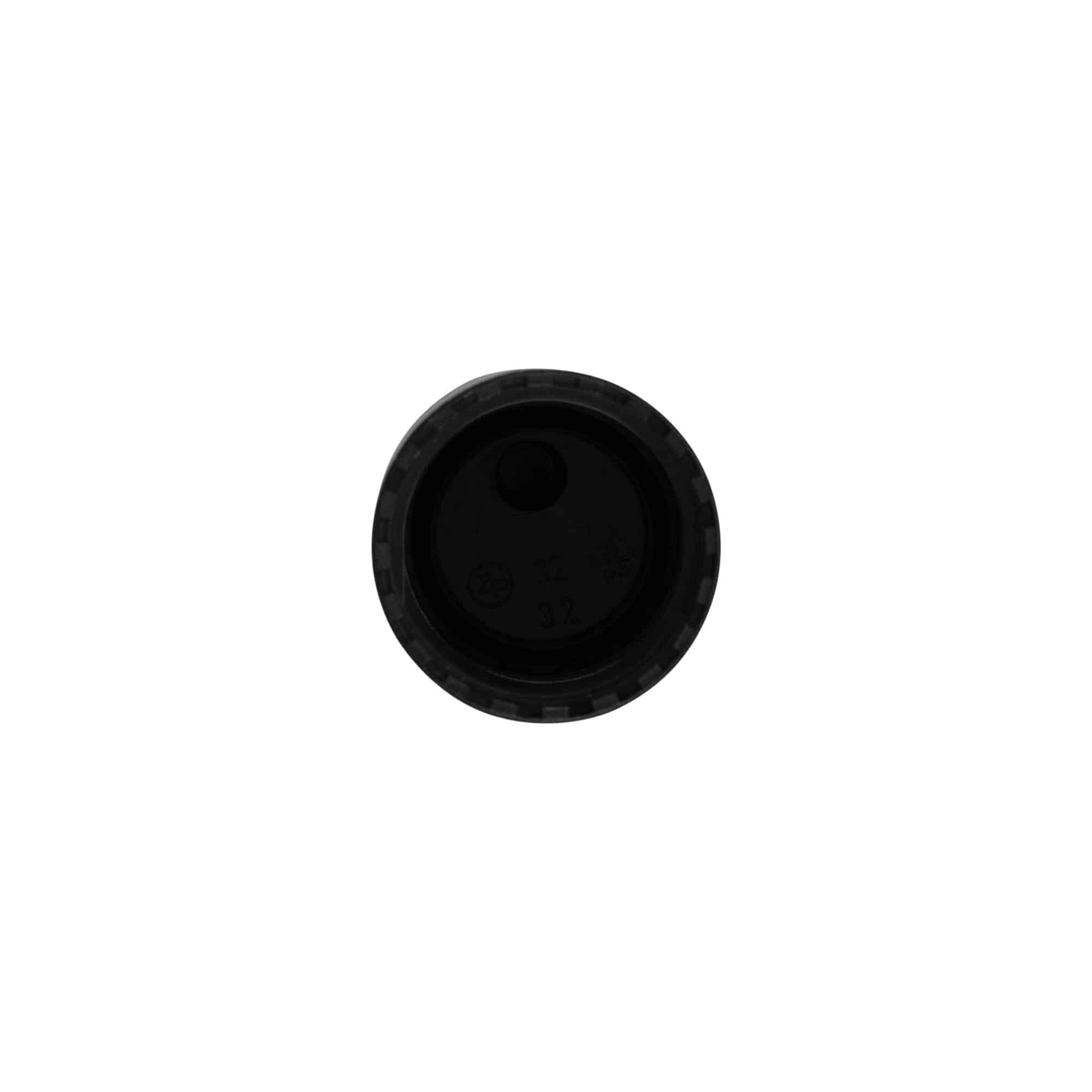 Skrulokk Disc Top, PP-plast, svart, for åpning: 24/410