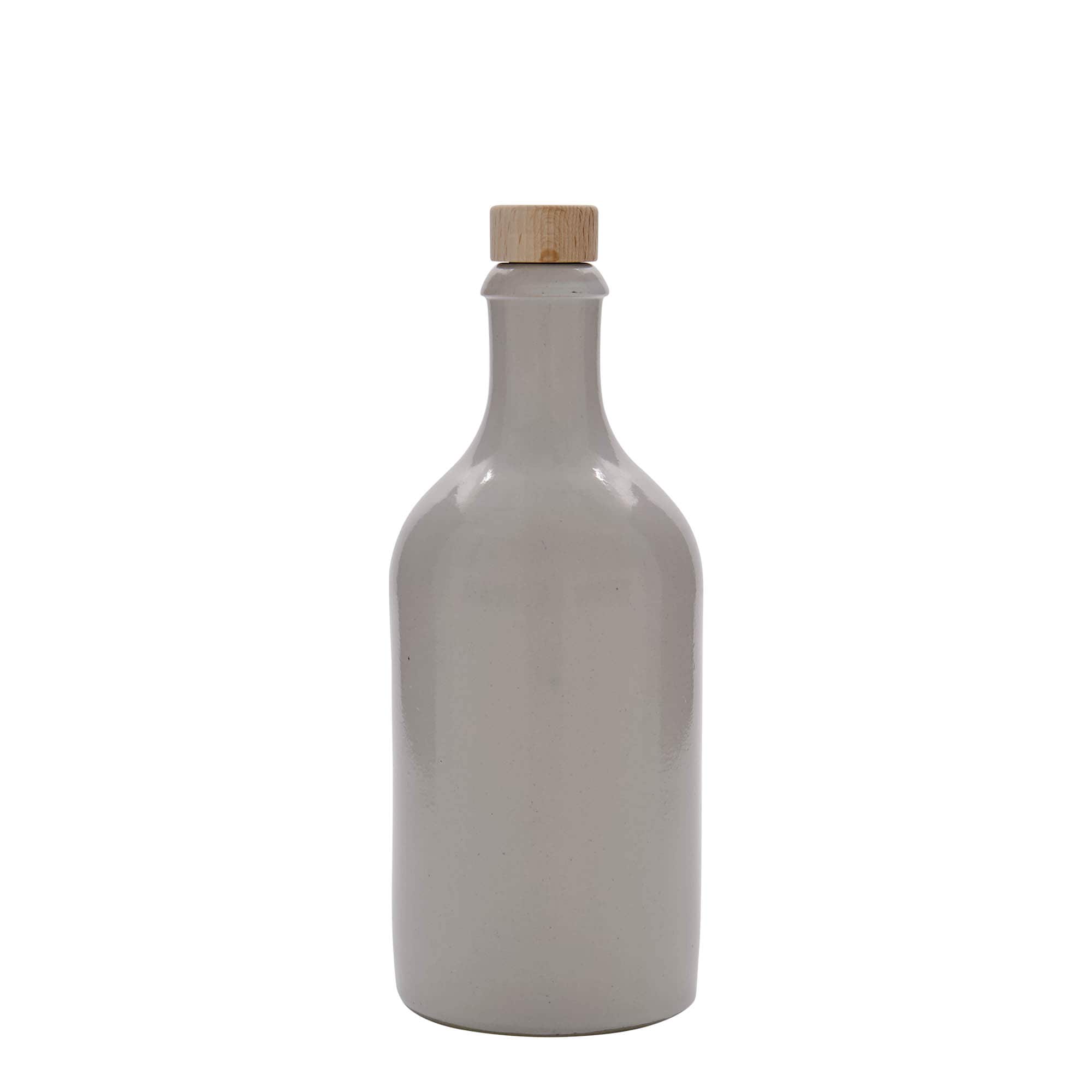 500 ml tonkrukke, steingods, hvit, åpning: kork