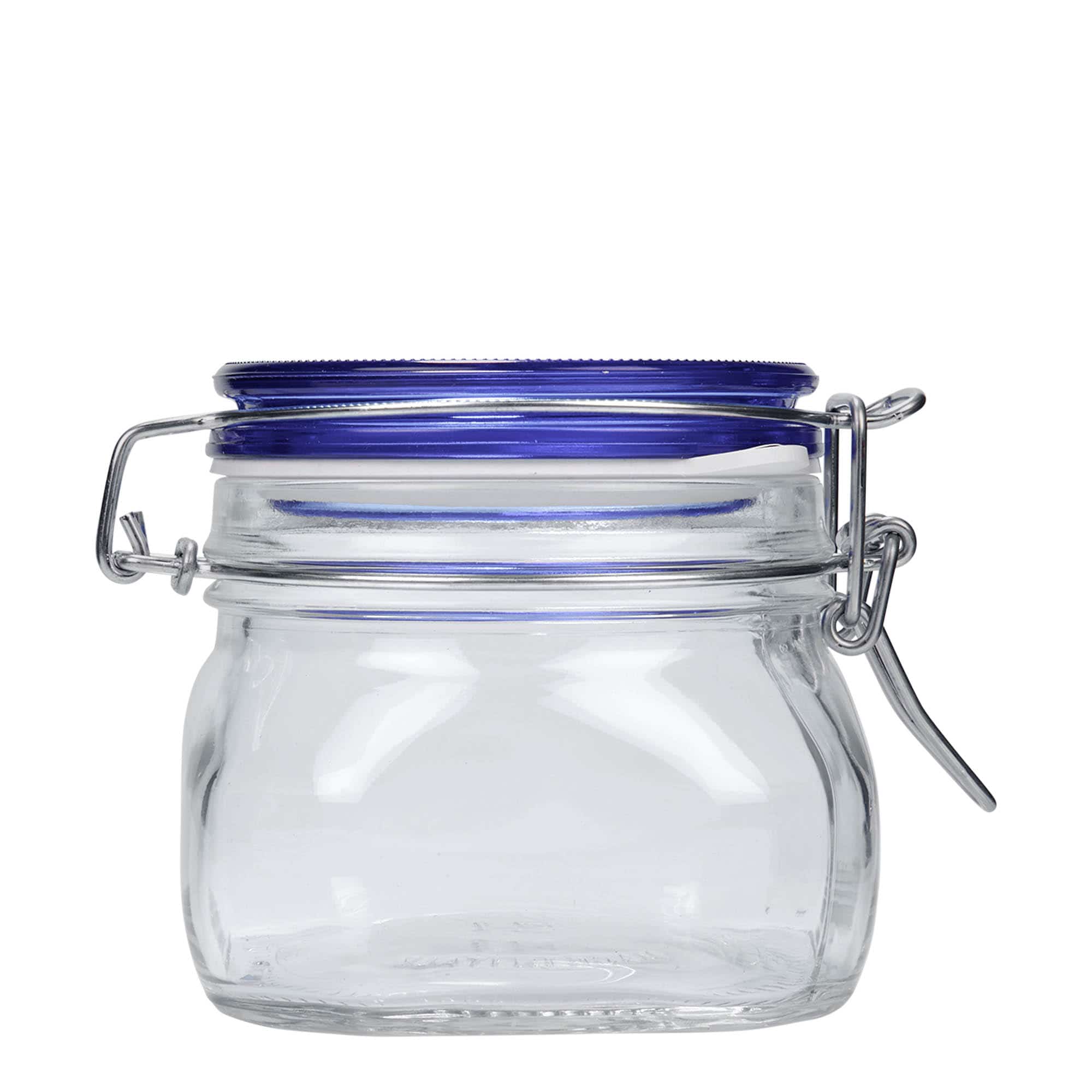 500 ml bøyleglass "Fido" Blue Top, kvadratisk, åpning: Bøylelokk 500 ml bøyleglass "Fido" Blue Top, kvadratisk, åpning: Bøylelokk