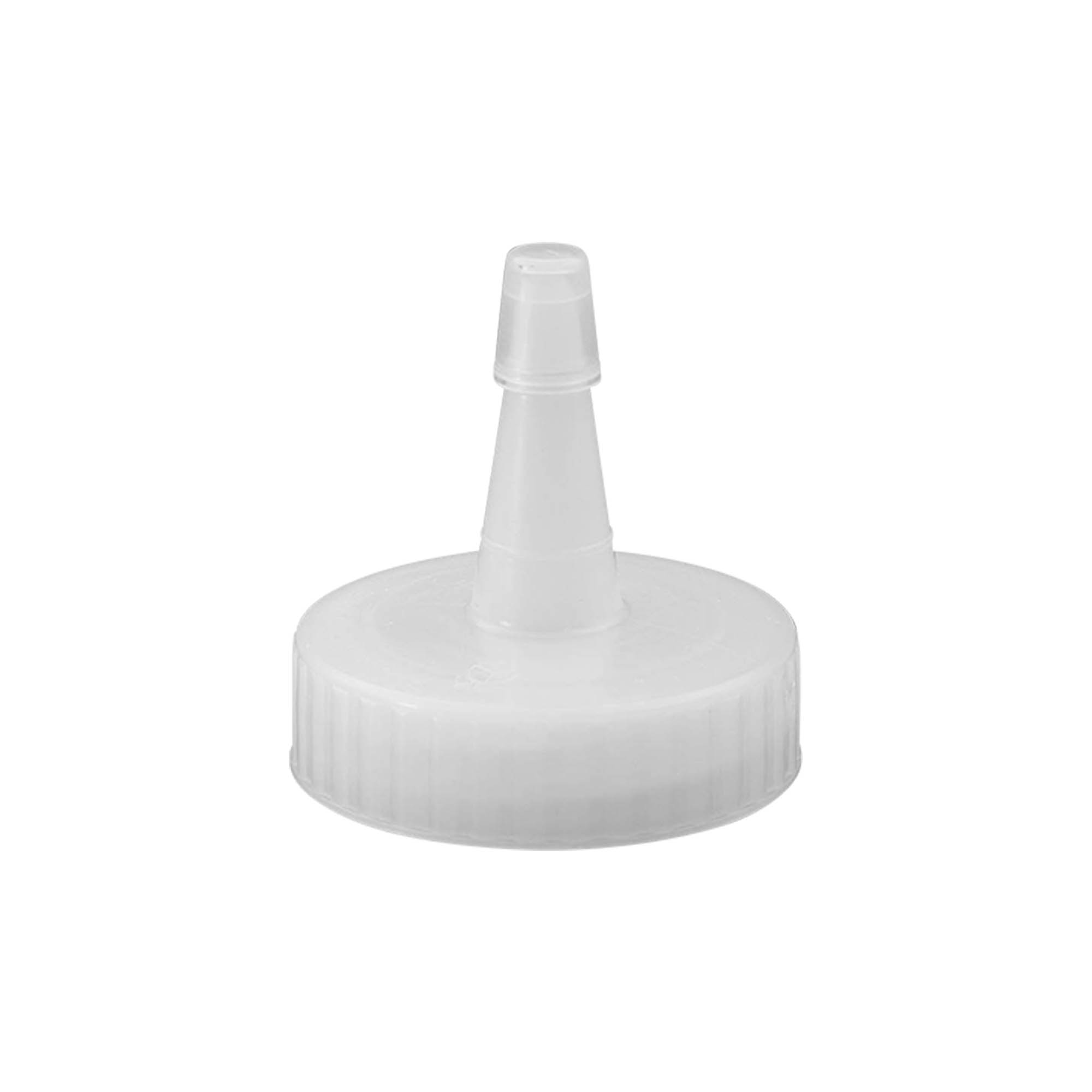 Skrukork sprøytetut, PP-plast, hvit, for åpning: 38/400