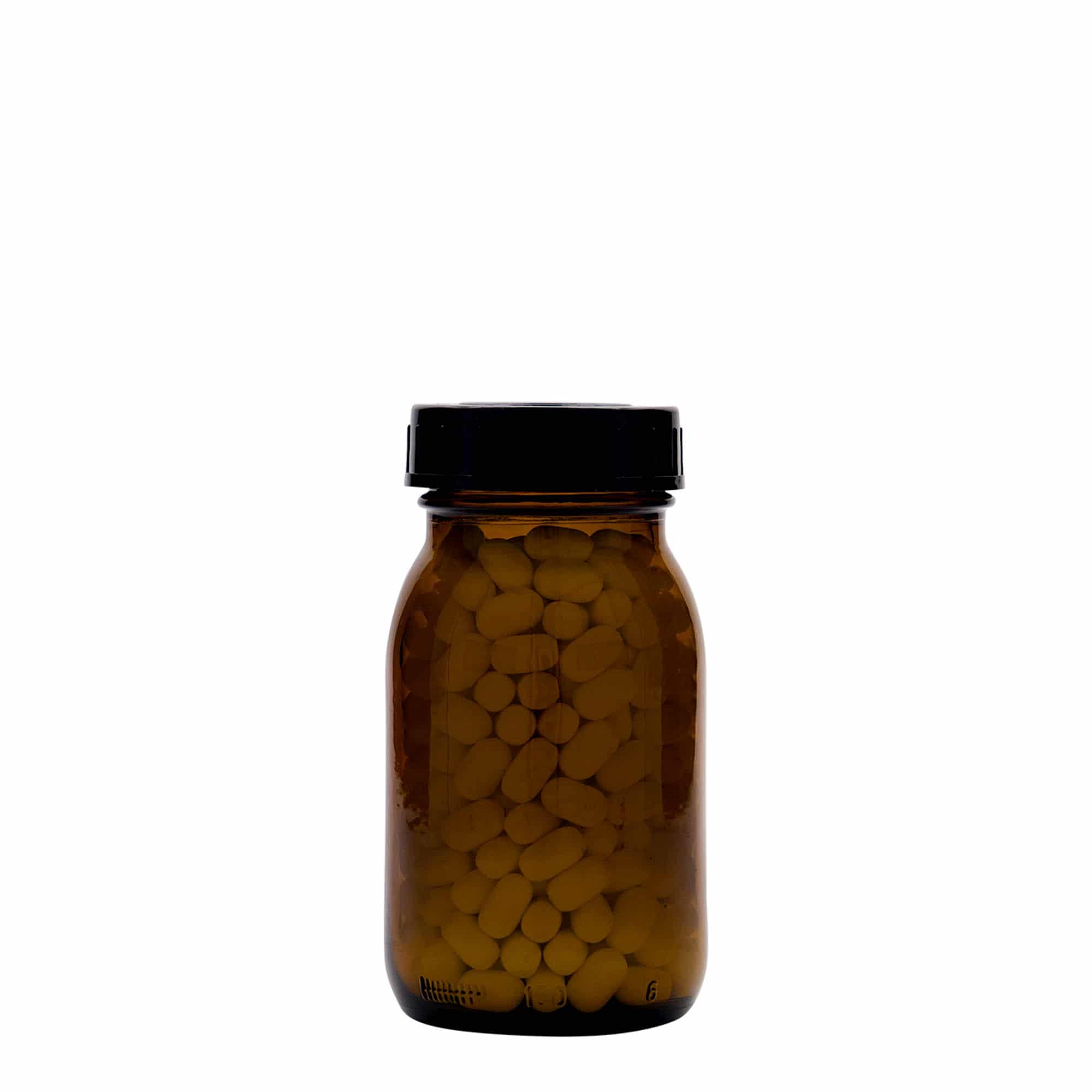 150 ml bredhalsglass, brunt, åpning: DIN 45