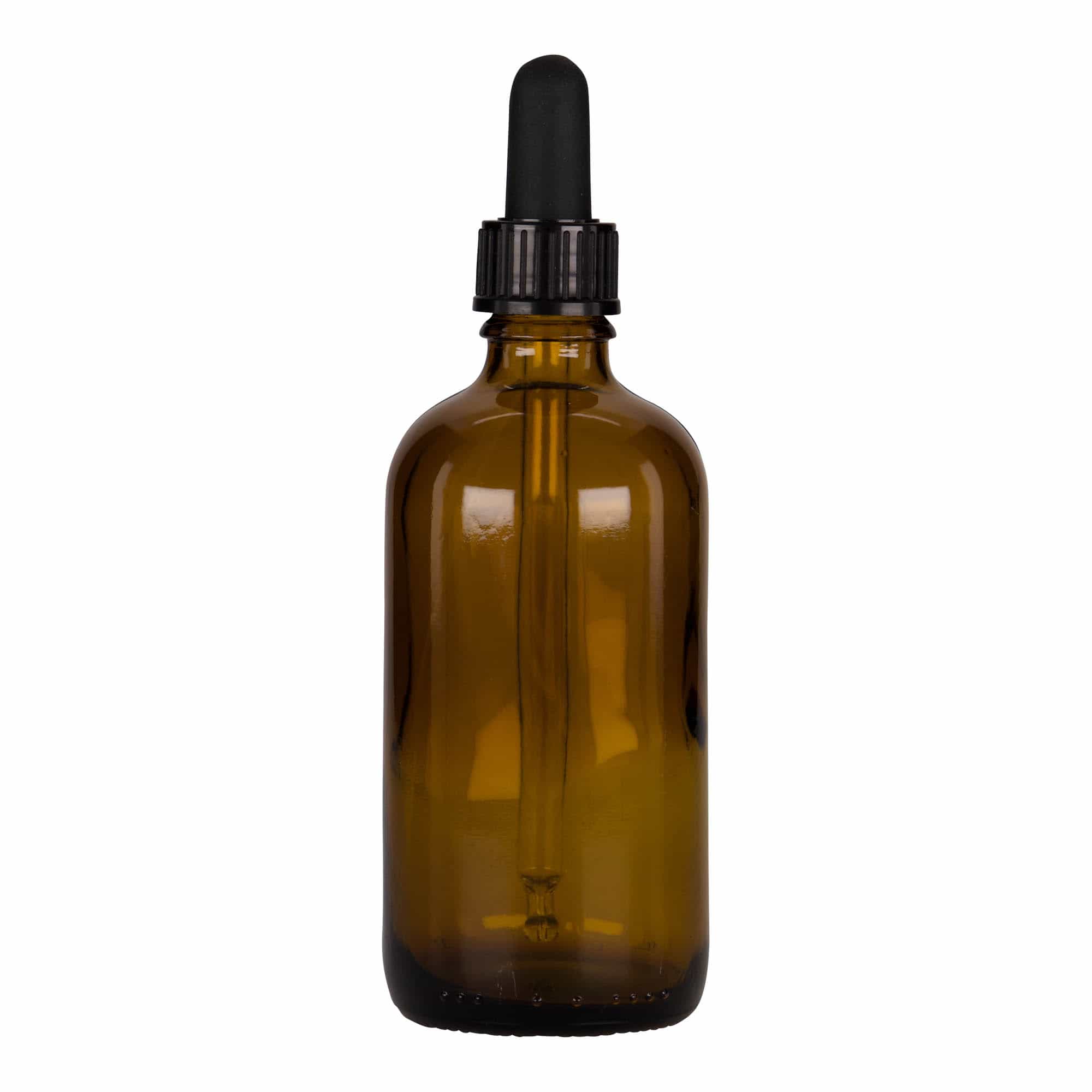 100 ml pipetteflaske medisin, glass, brun-svart, åpning: DIN 18