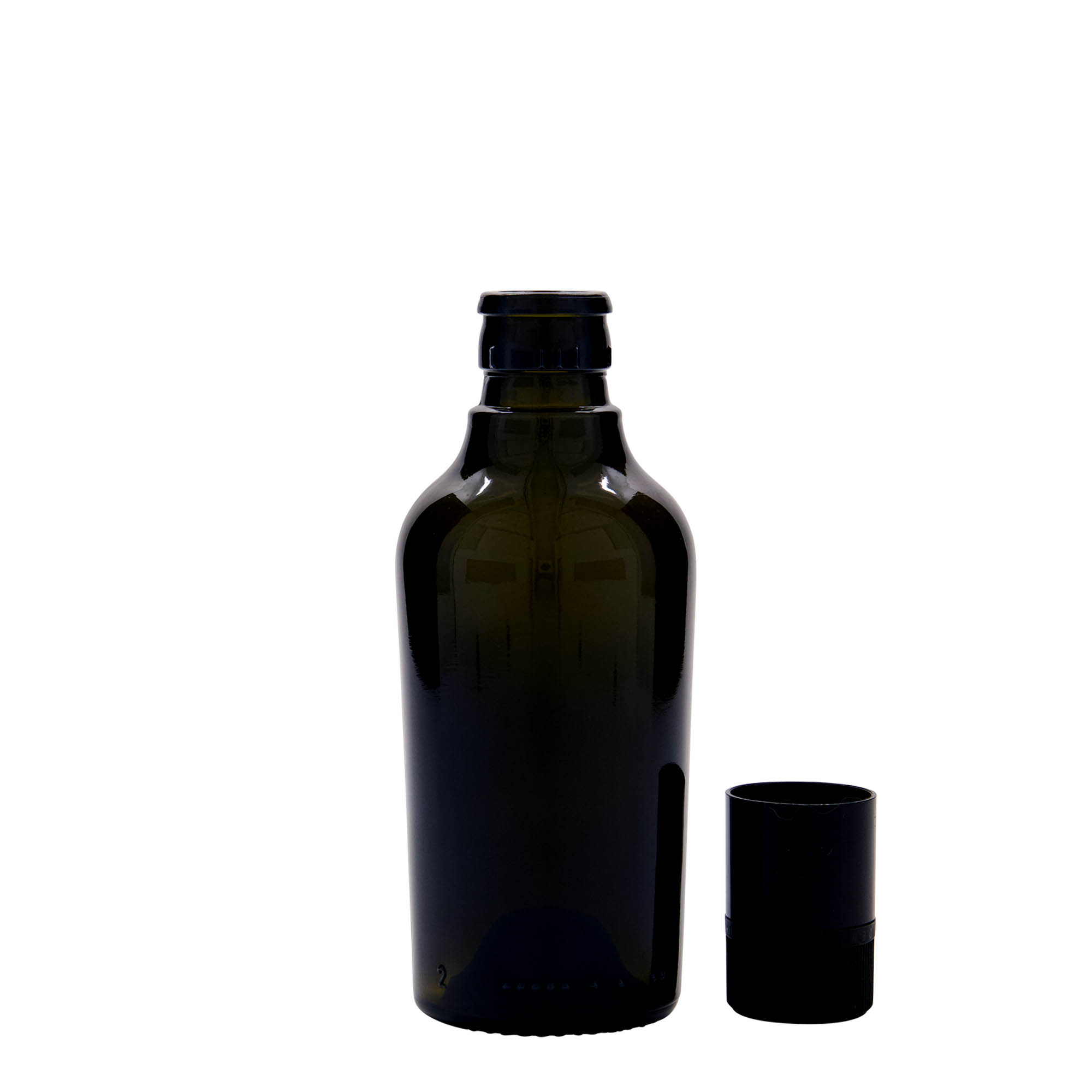 250 ml eddik-/oljeflaske 'Oleum', glass, antikkgrønn, åpning: DOP