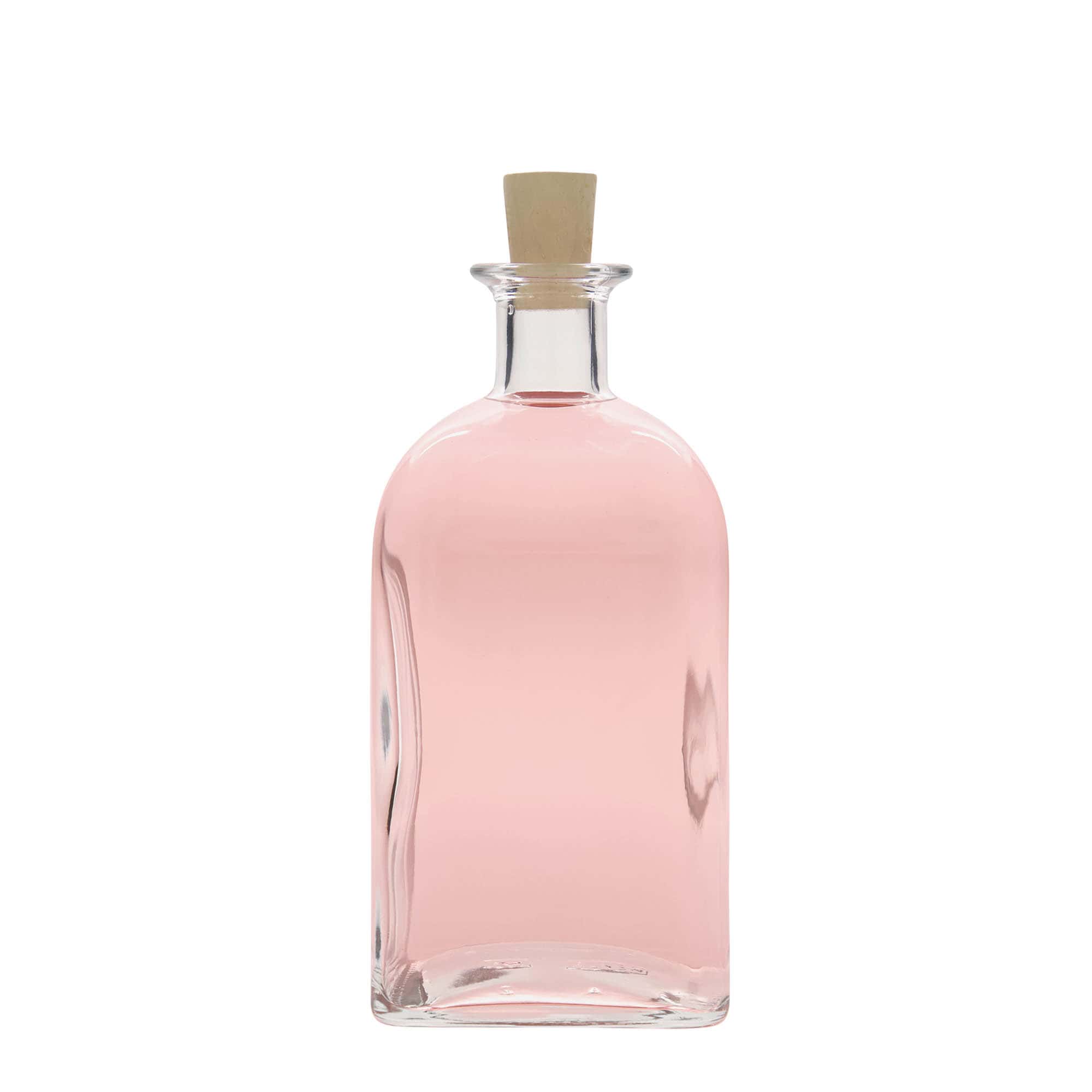 700 ml glassflaske apotek Carré, firkantet, åpning: kork