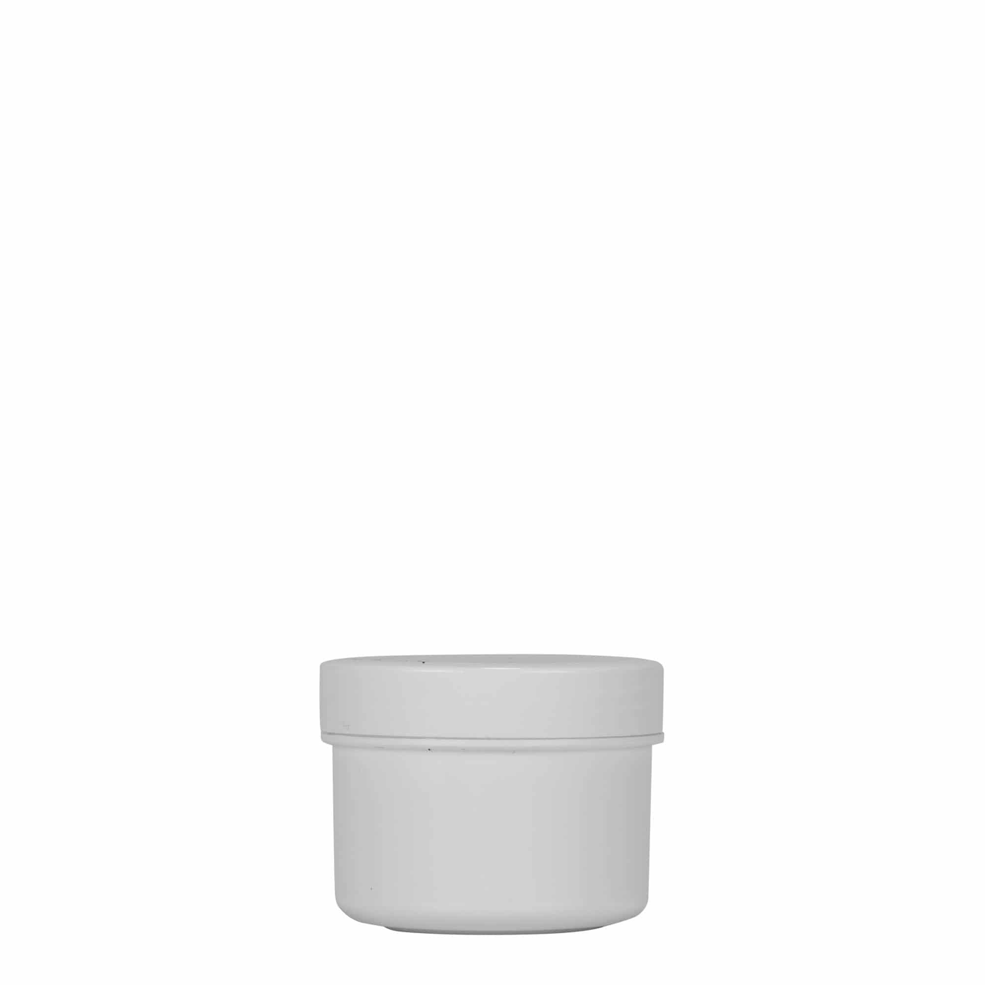 35 ml plastboks "White Line", PP, hvit, åpning: Skrulokk