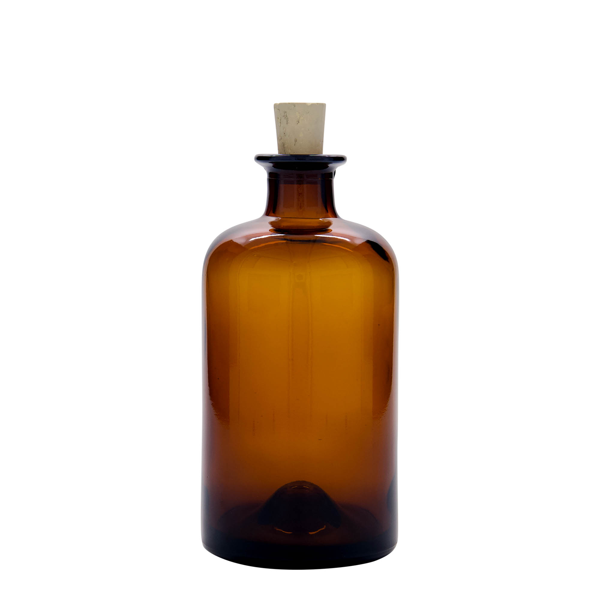 500 ml glassflaske apotek, brun, åpning: kork