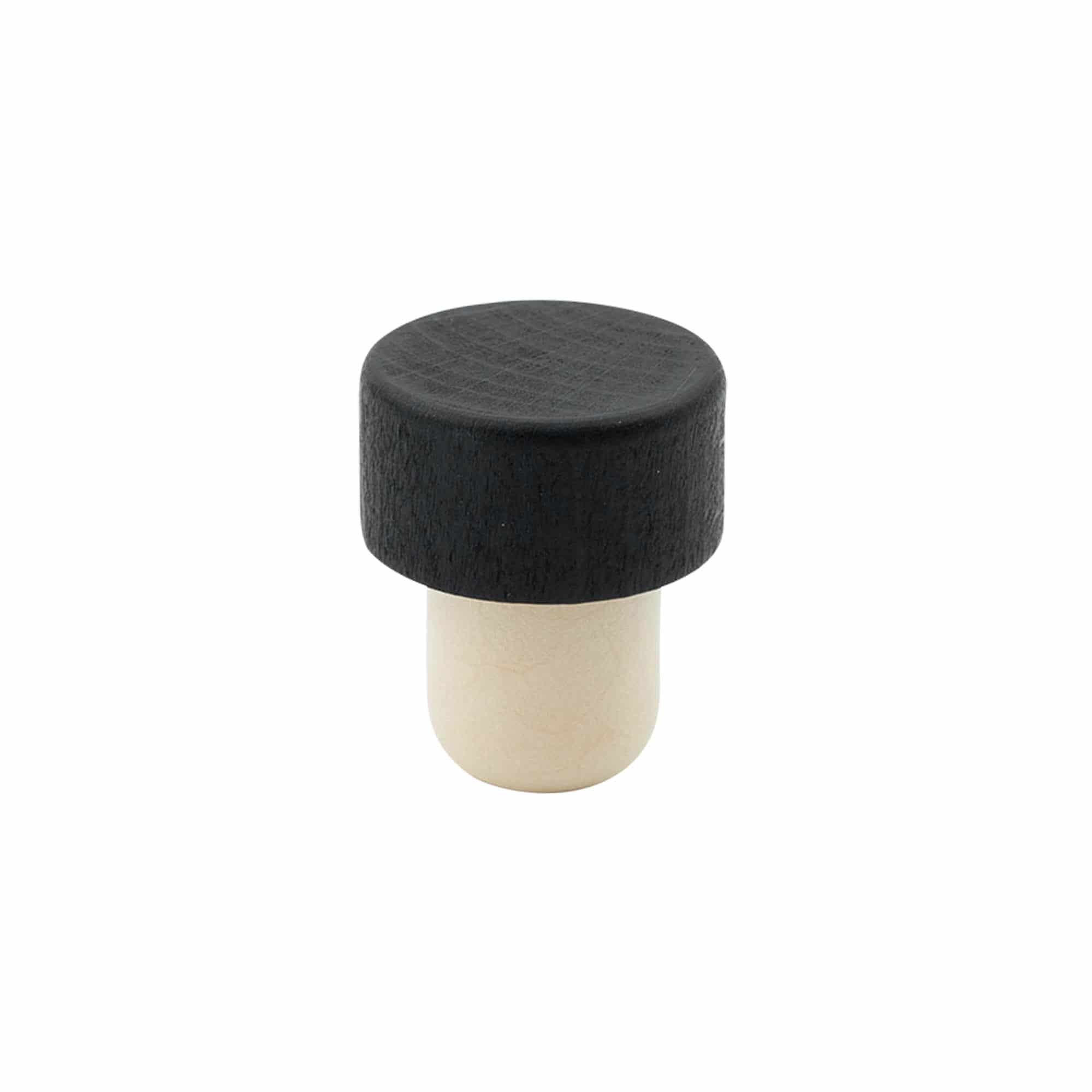 Gripekork 19 mm, tre, svart, for åpning: Kork
