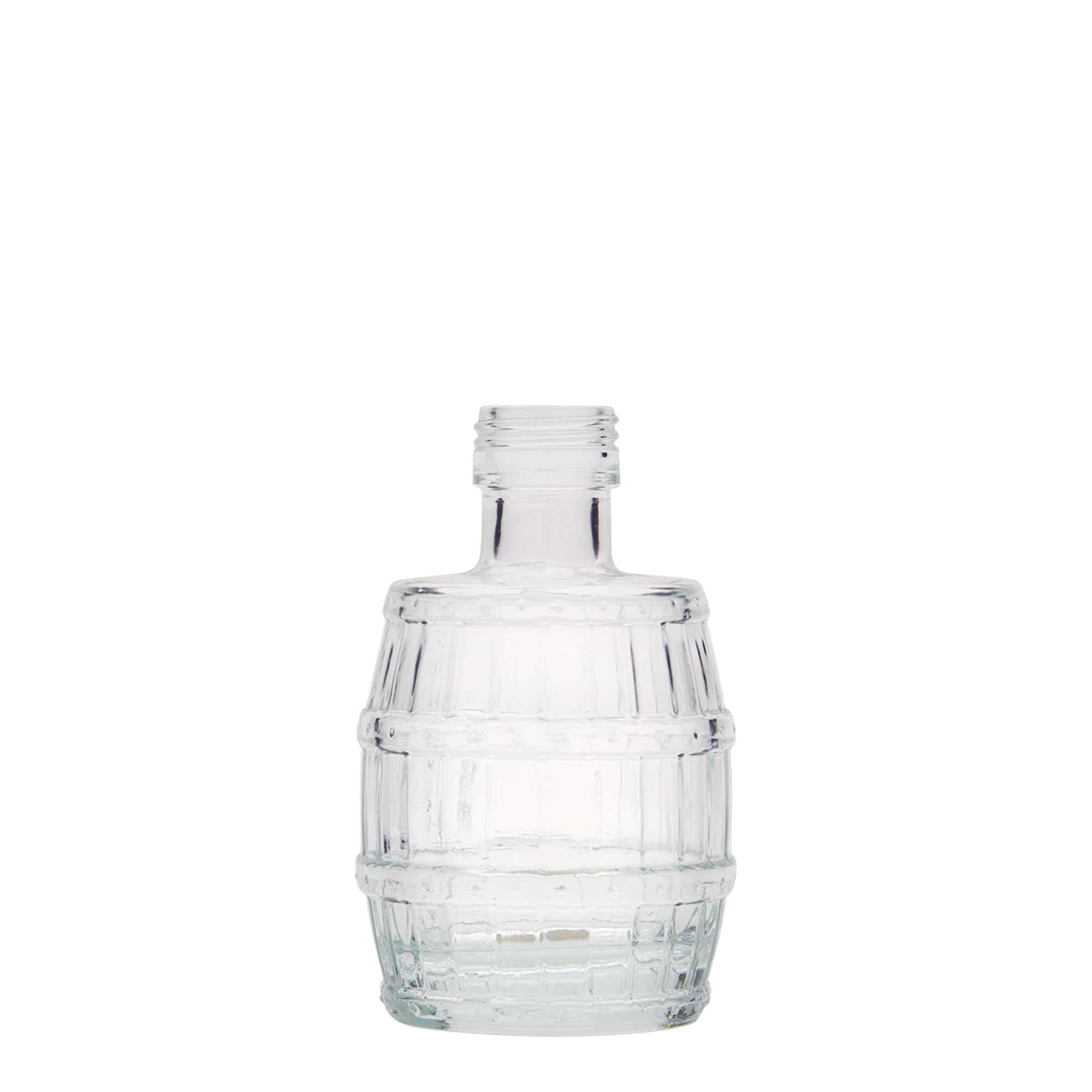 100 ml glassflaske 'tønne', åpning: PP 24