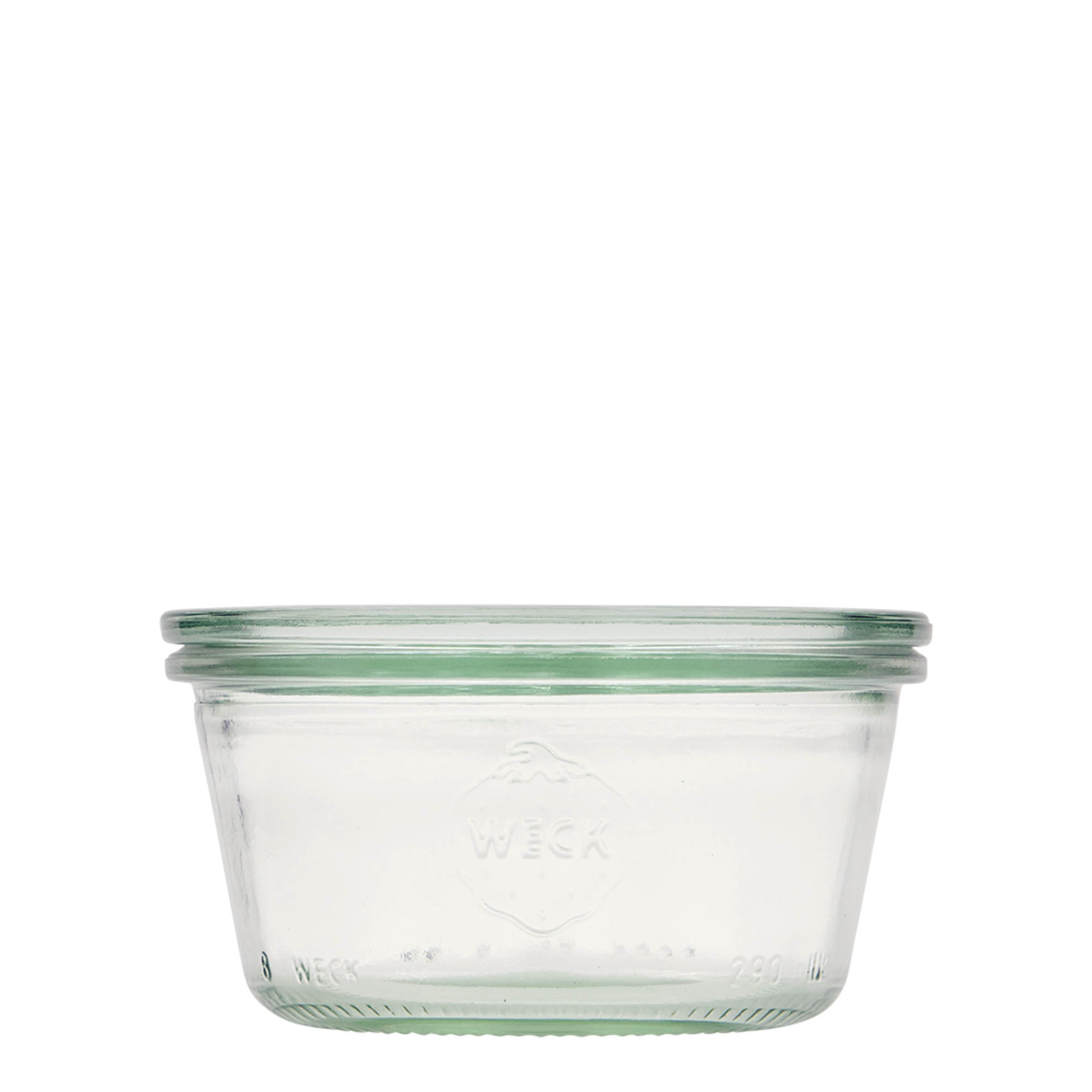 6x 290 ml lavt WECK-sylteglass av terrintype med glasslokk RR 100