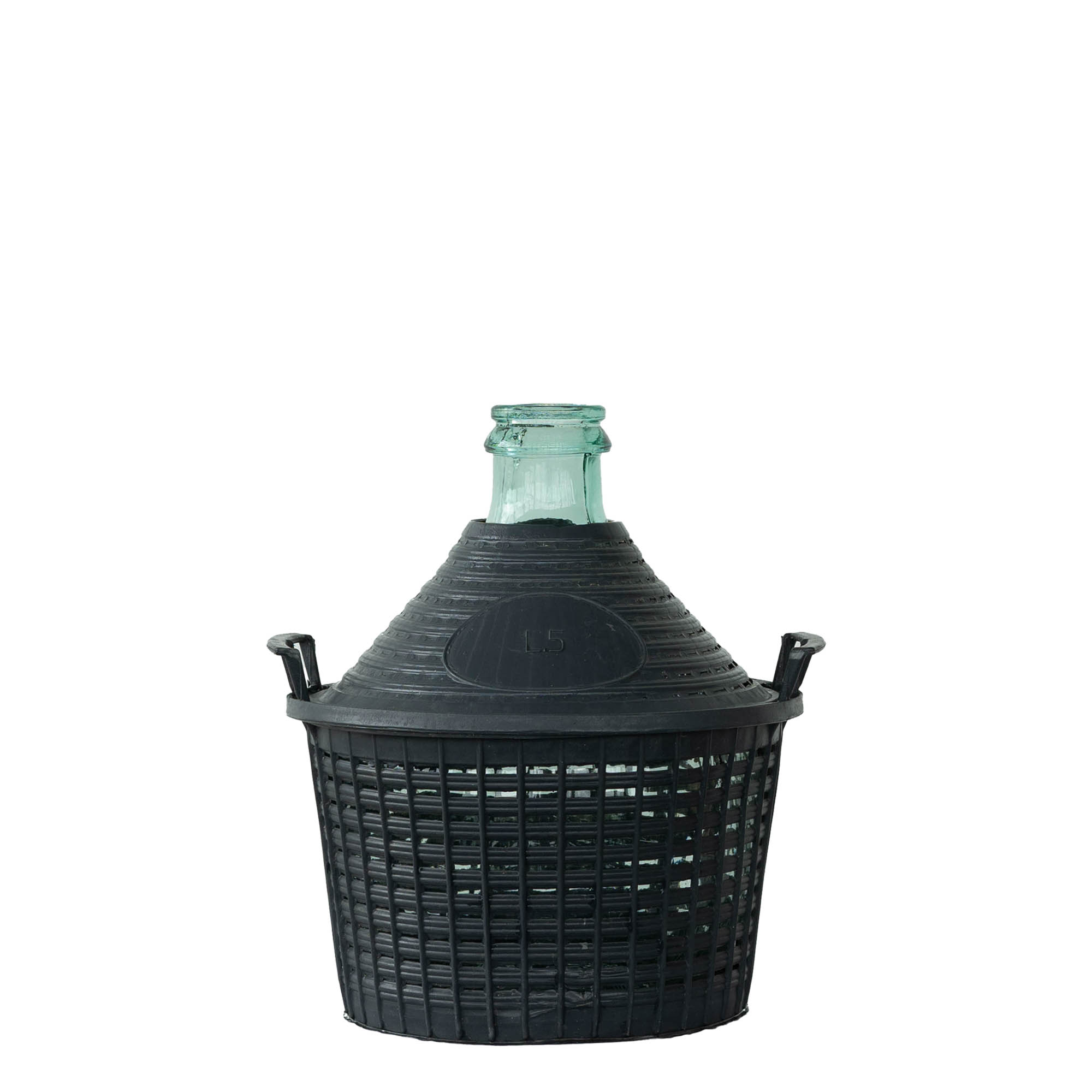 5 l ballongflaske med smal hals, glass, åpning: påleggslokk 5 l ballongflaske med smal hals, glass, åpning: påleggslokk