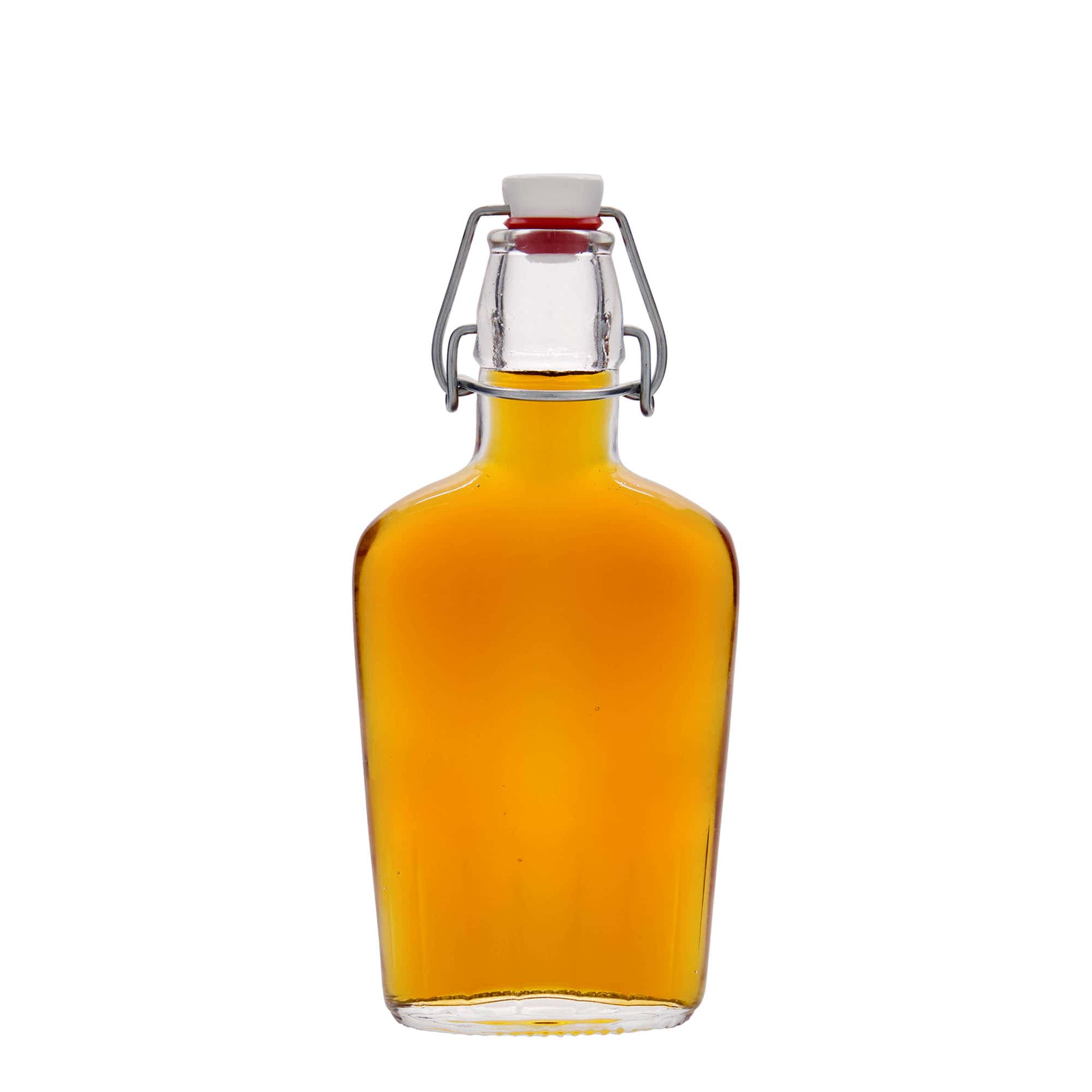 250 ml glassflaske "Fiaschetta", oval, åpning: Bøylelokk