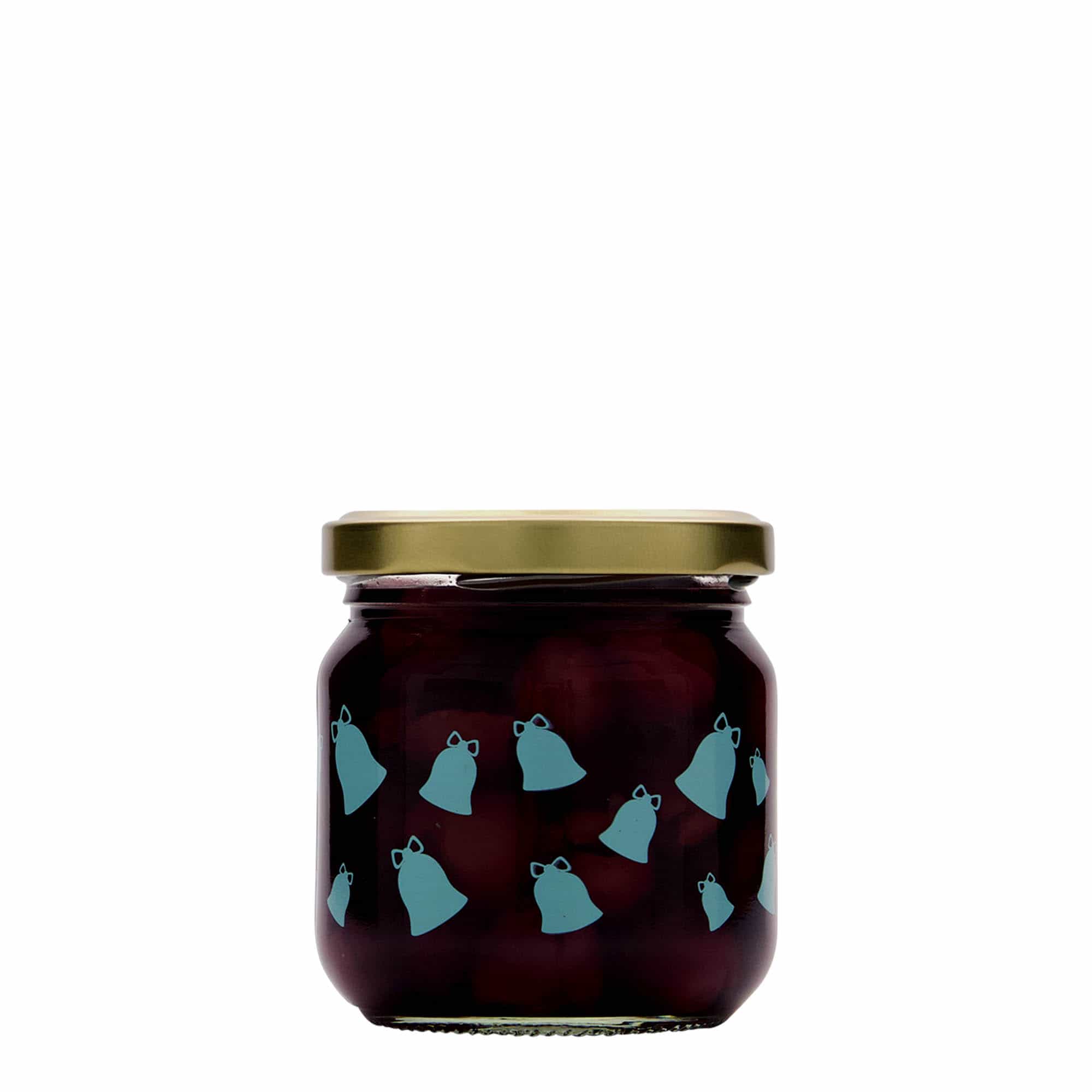 212 ml rundt glass, motiv: Kling, bjelle, åpning: twist-off (TO 66)