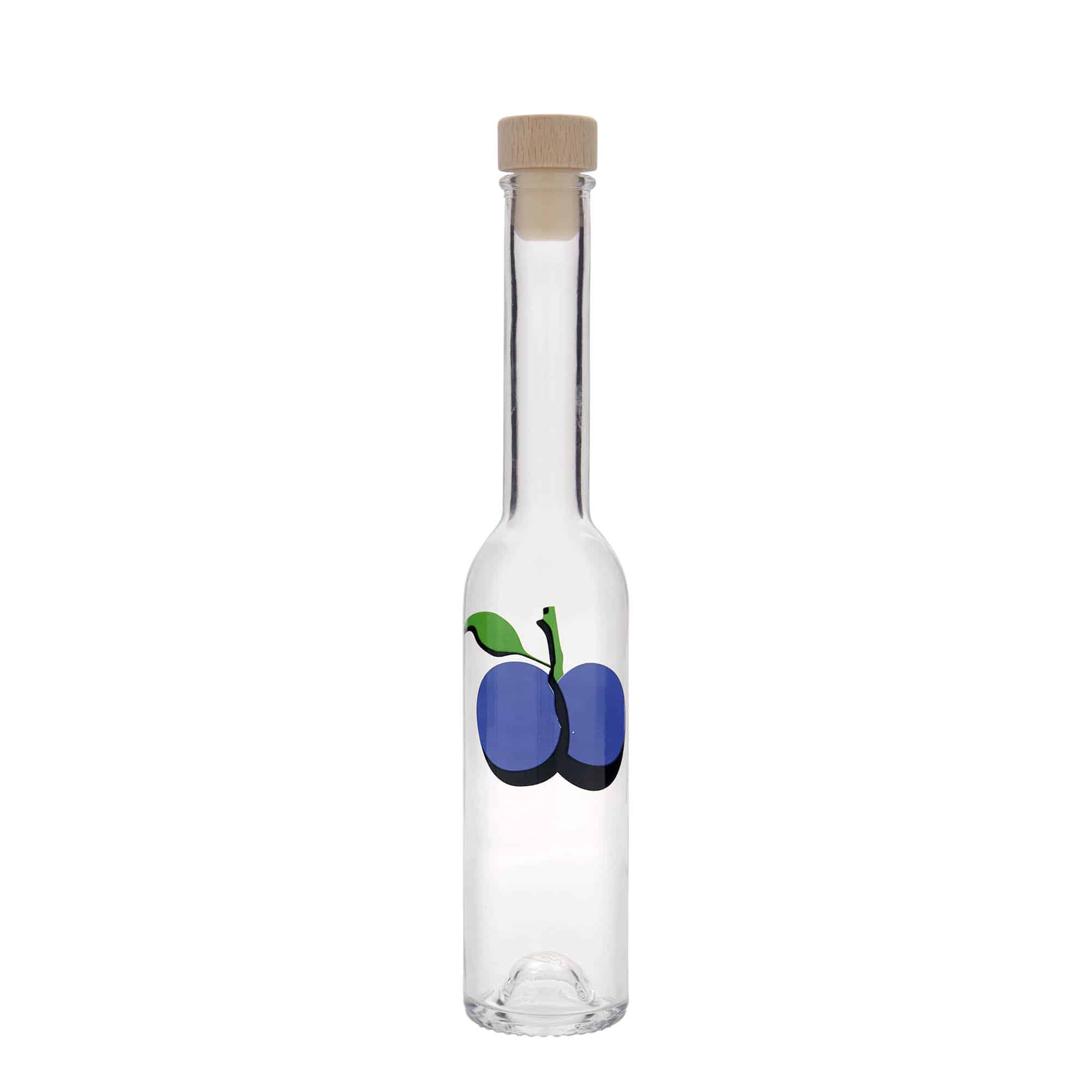 200 ml glassflaske 'Opera', motiv: Plomme, åpning: Kork