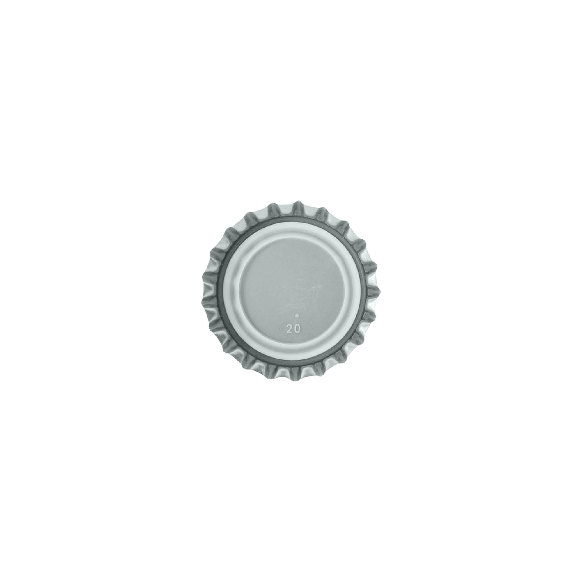 Kronkorken 26 mm, metall, sølv Kronkorken 26 mm, metall, sølv