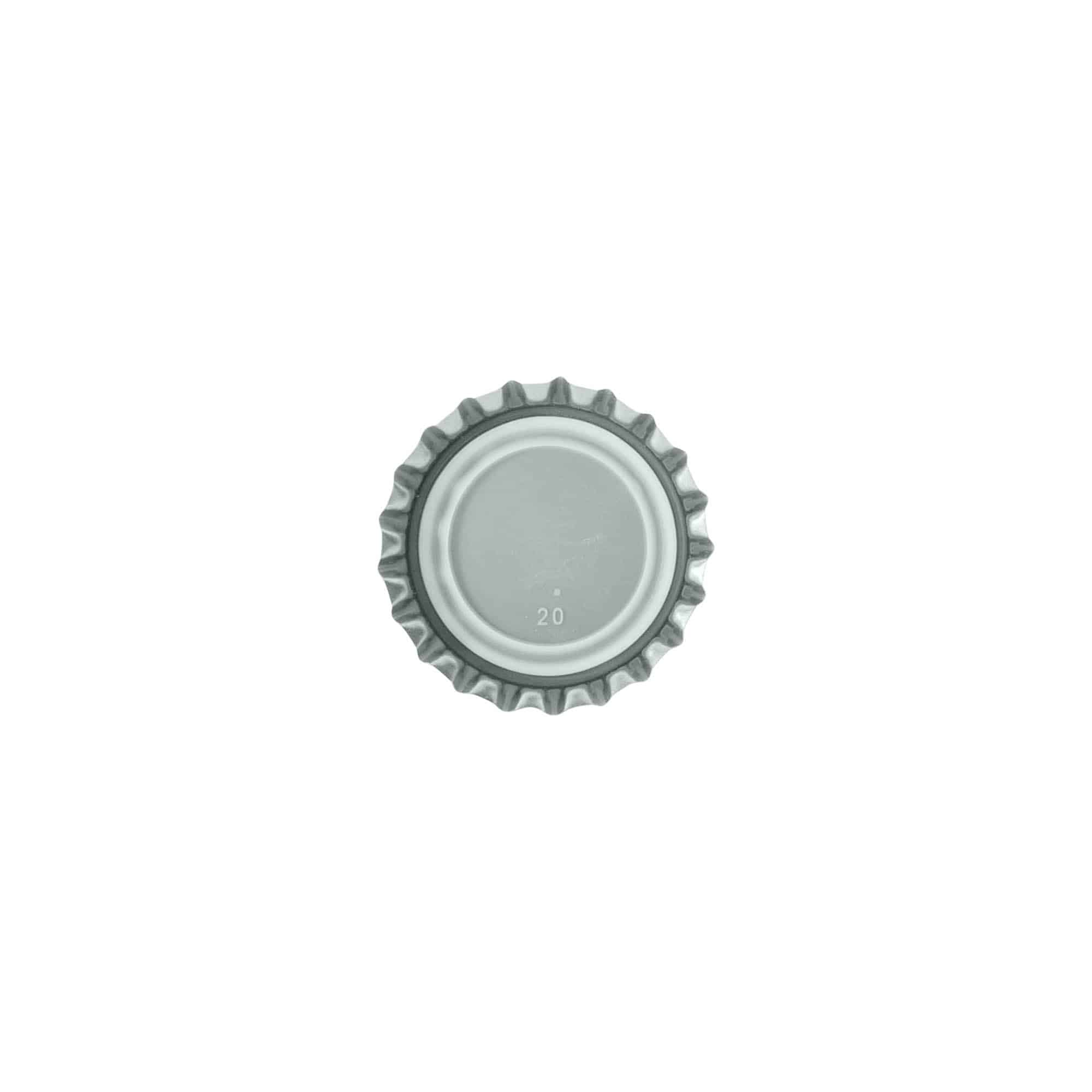 Kronkorken 26 mm, metall, sølv
