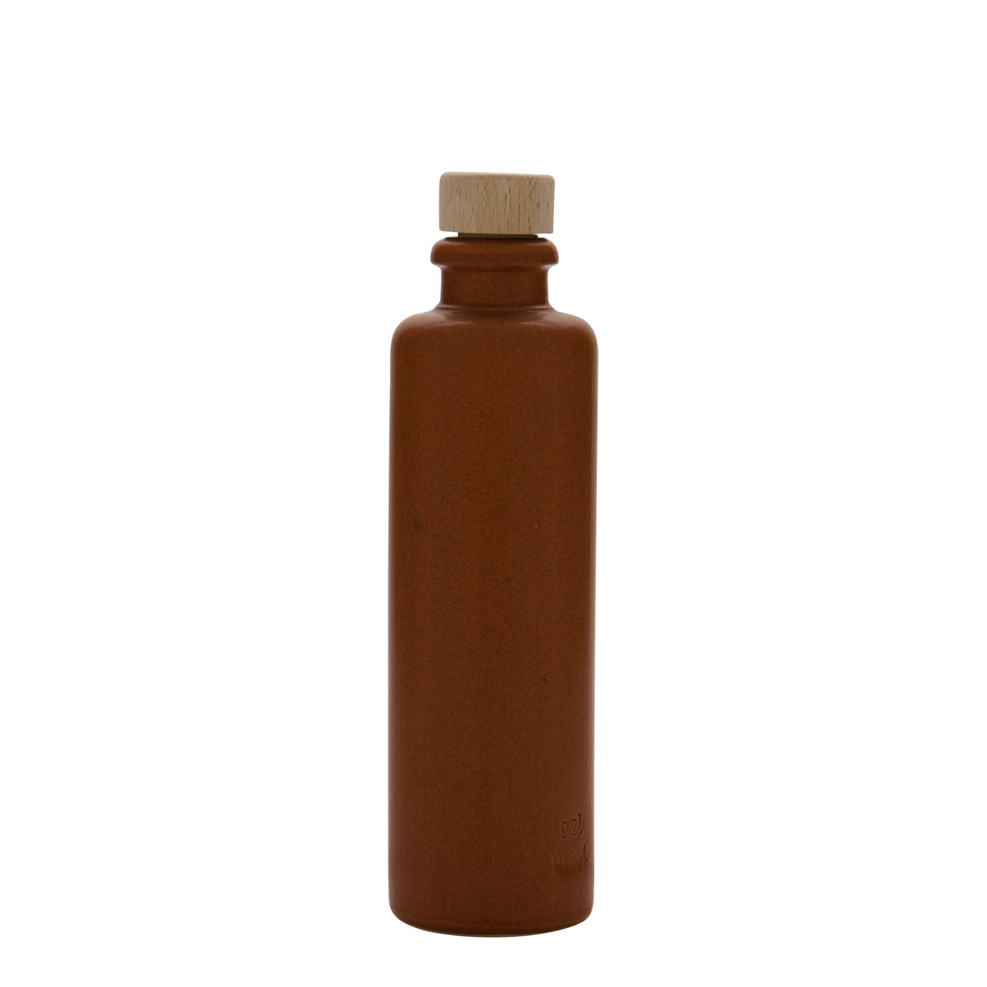 200 ml tonkrukke, steingods, rødbrun, åpning: kork