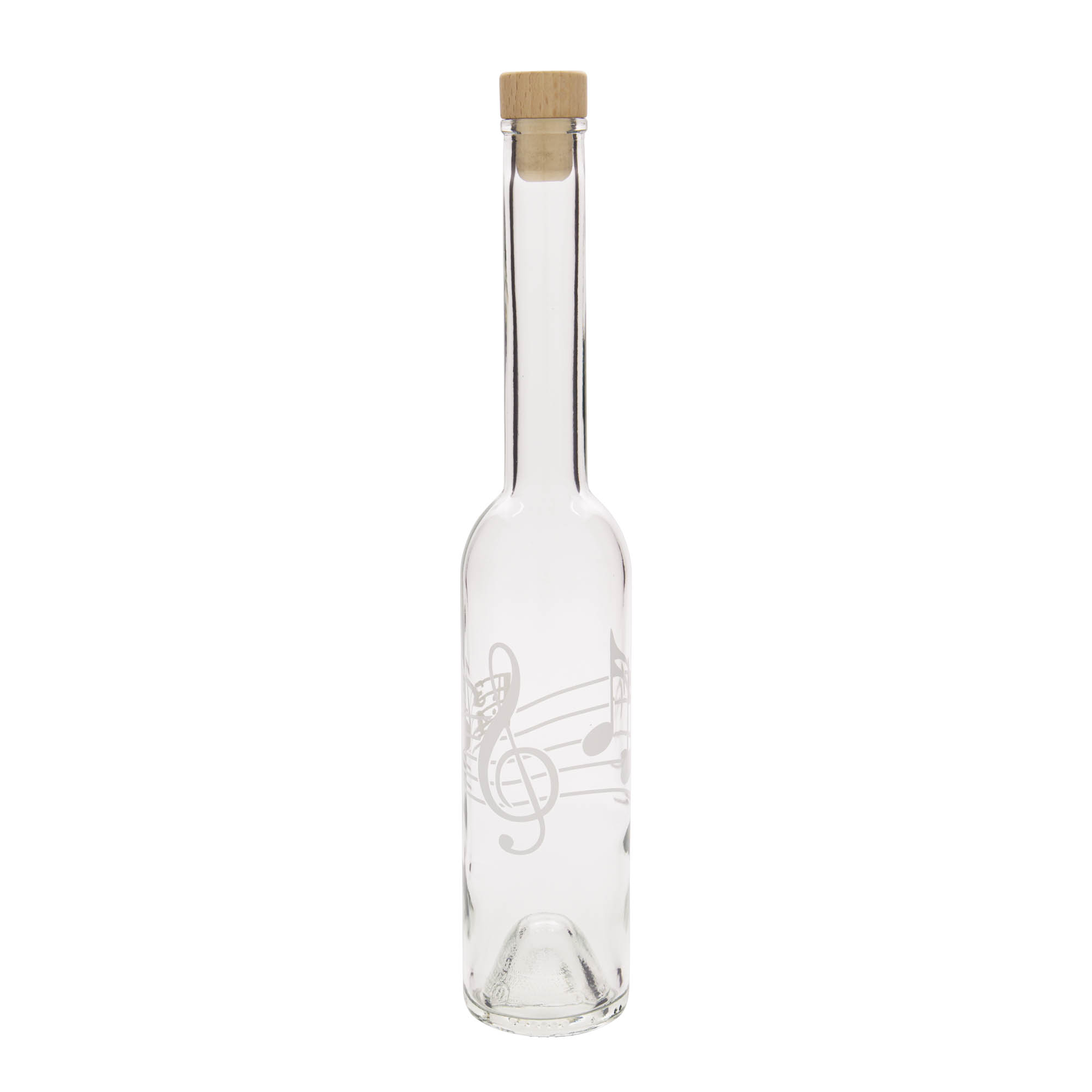 350 ml glassflaske 'Opera', motiv: musiknoter, åpning: kork