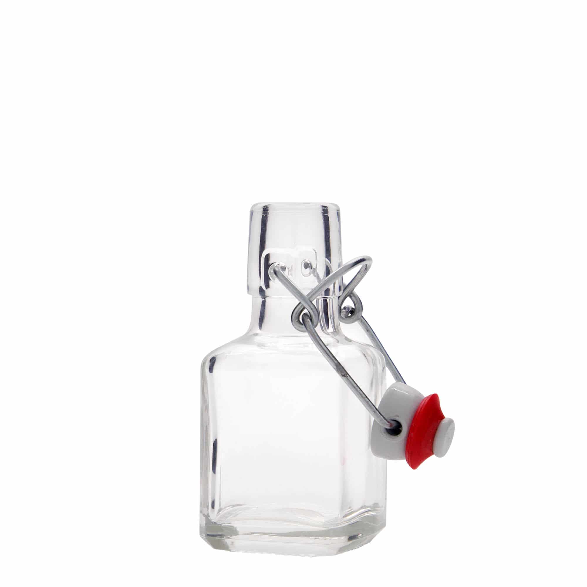 100 ml glassflaske "Kubica", kvadratisk, åpning: Bøylelokk