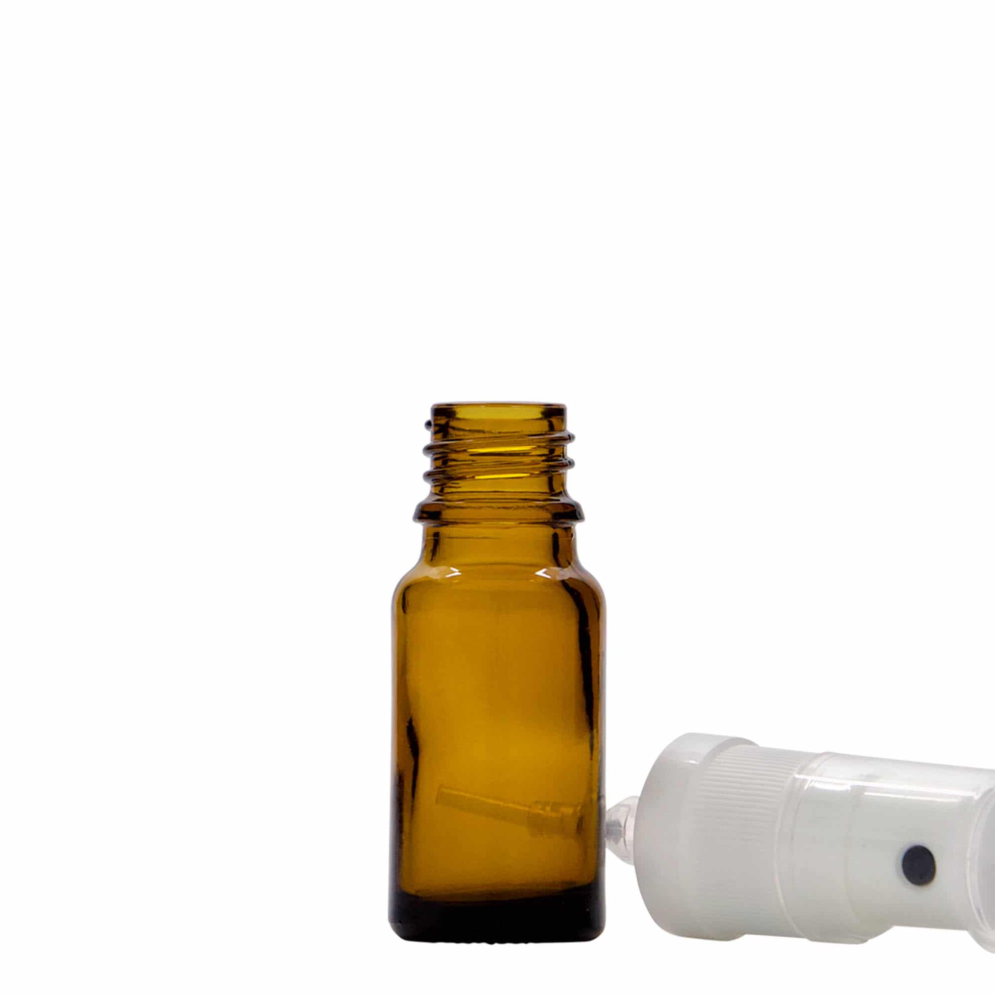 10 ml sprayflaske medisin, glass, brun, åpning: DIN 18