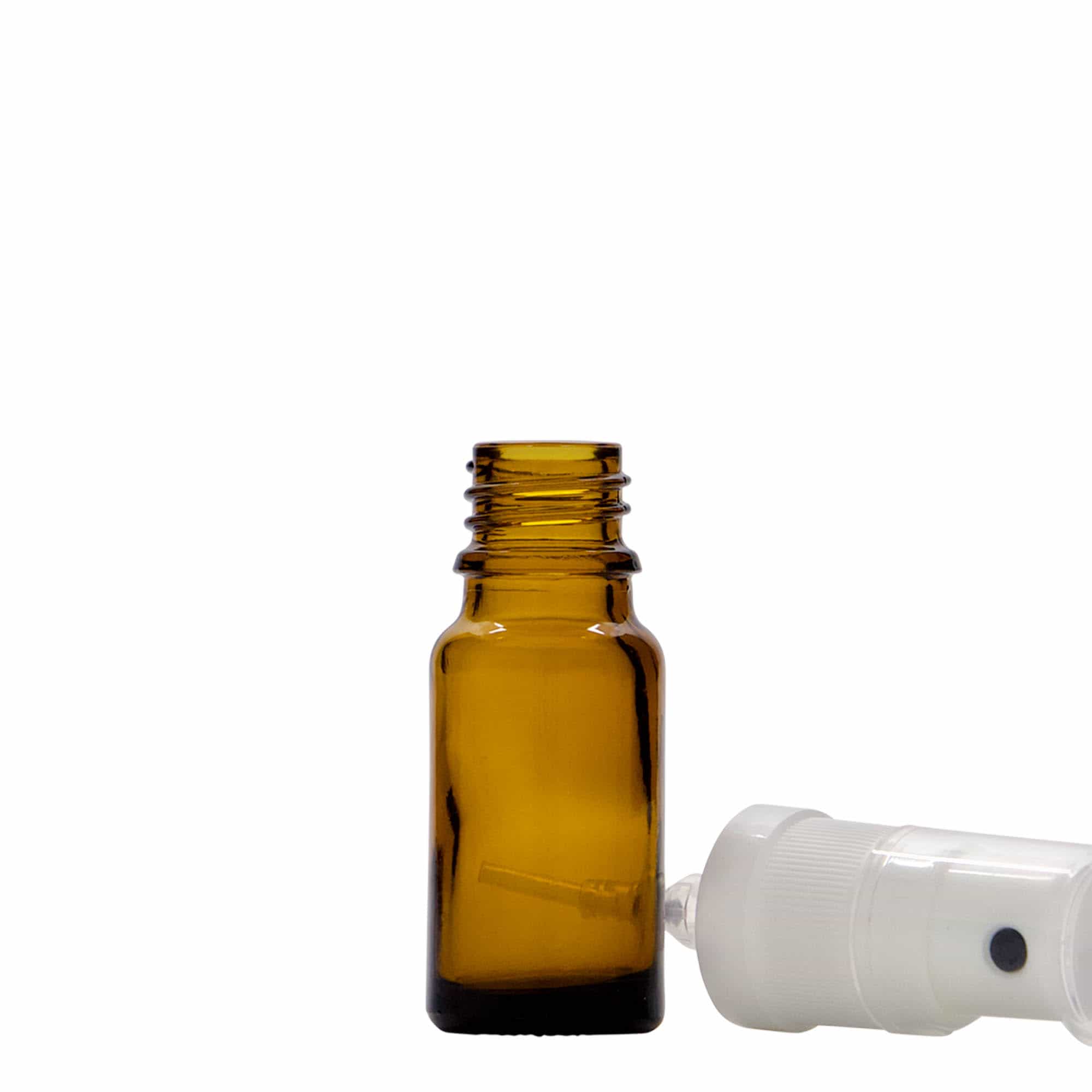 10 ml sprayflaske medisin, glass, brun, åpning: DIN 18