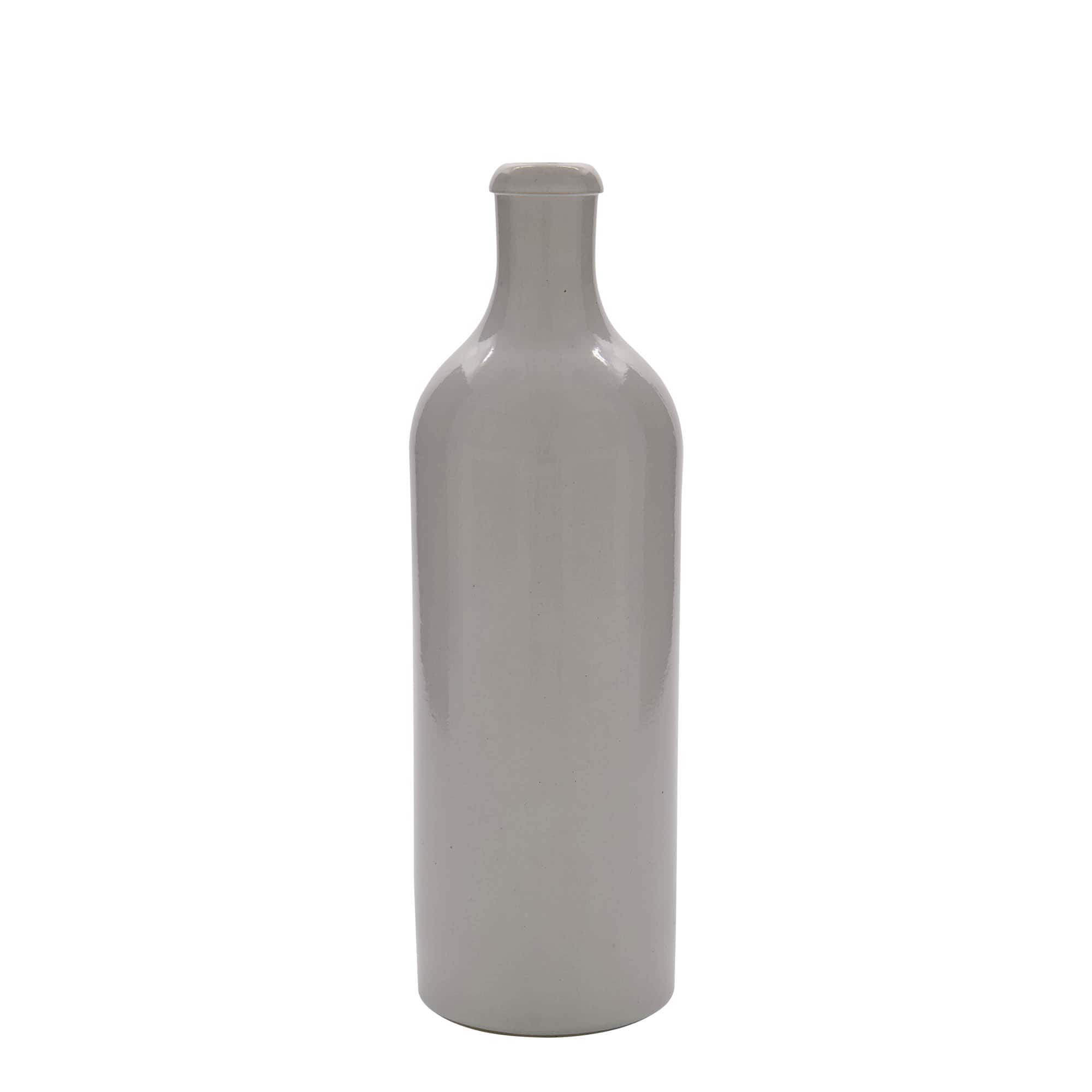 750 ml tonkrukke, steingods, hvit, åpning: kork