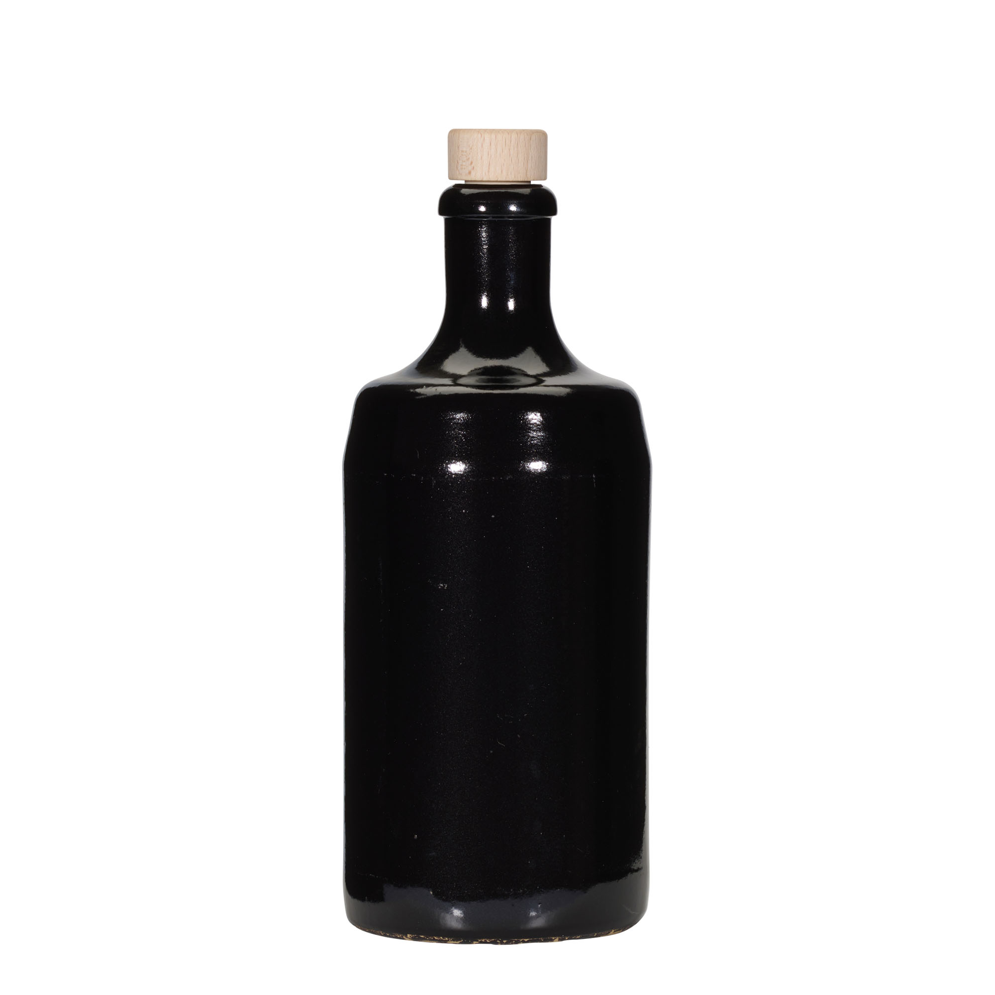 700 ml krukke 'Calvados, steingods, svart, åpning: kork