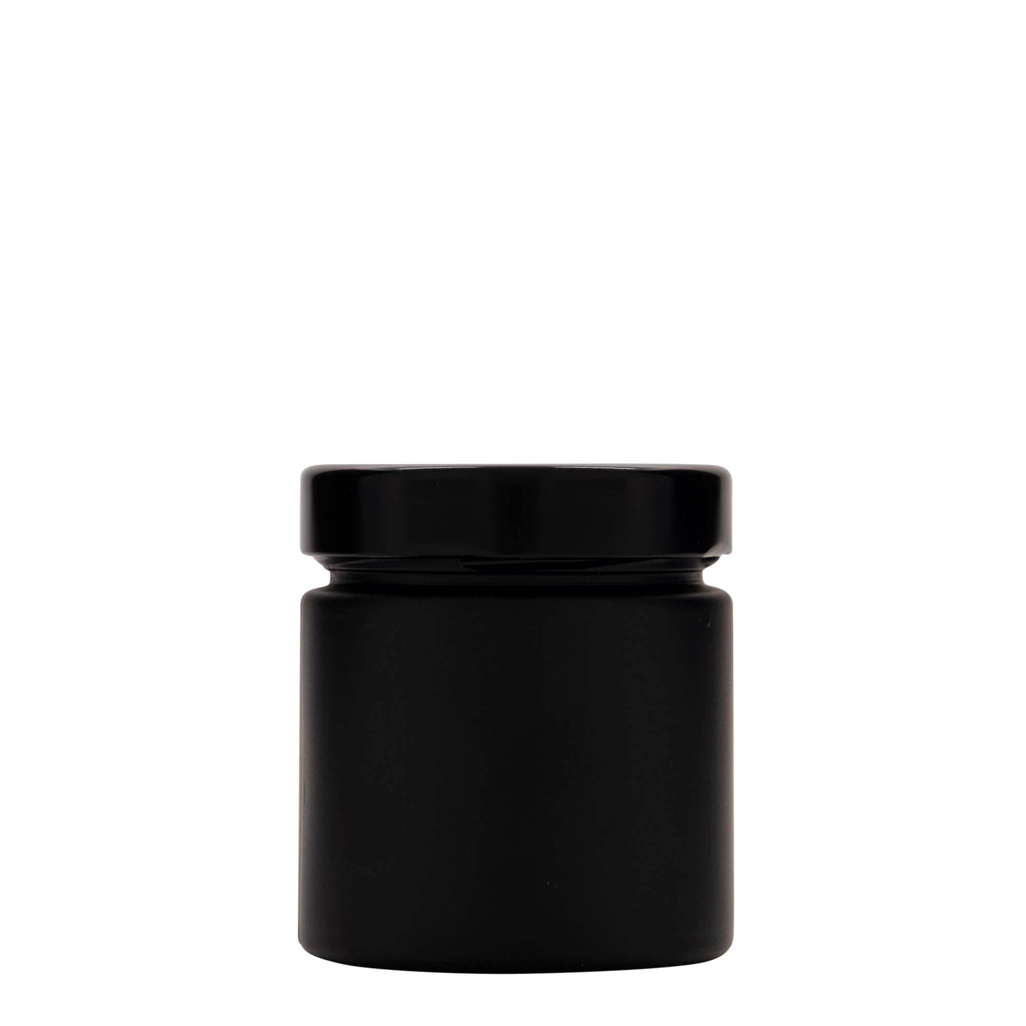 220 ml Rundglass 'Aurora', svart, åpning: Deep-Twist-Off (DTO 66)