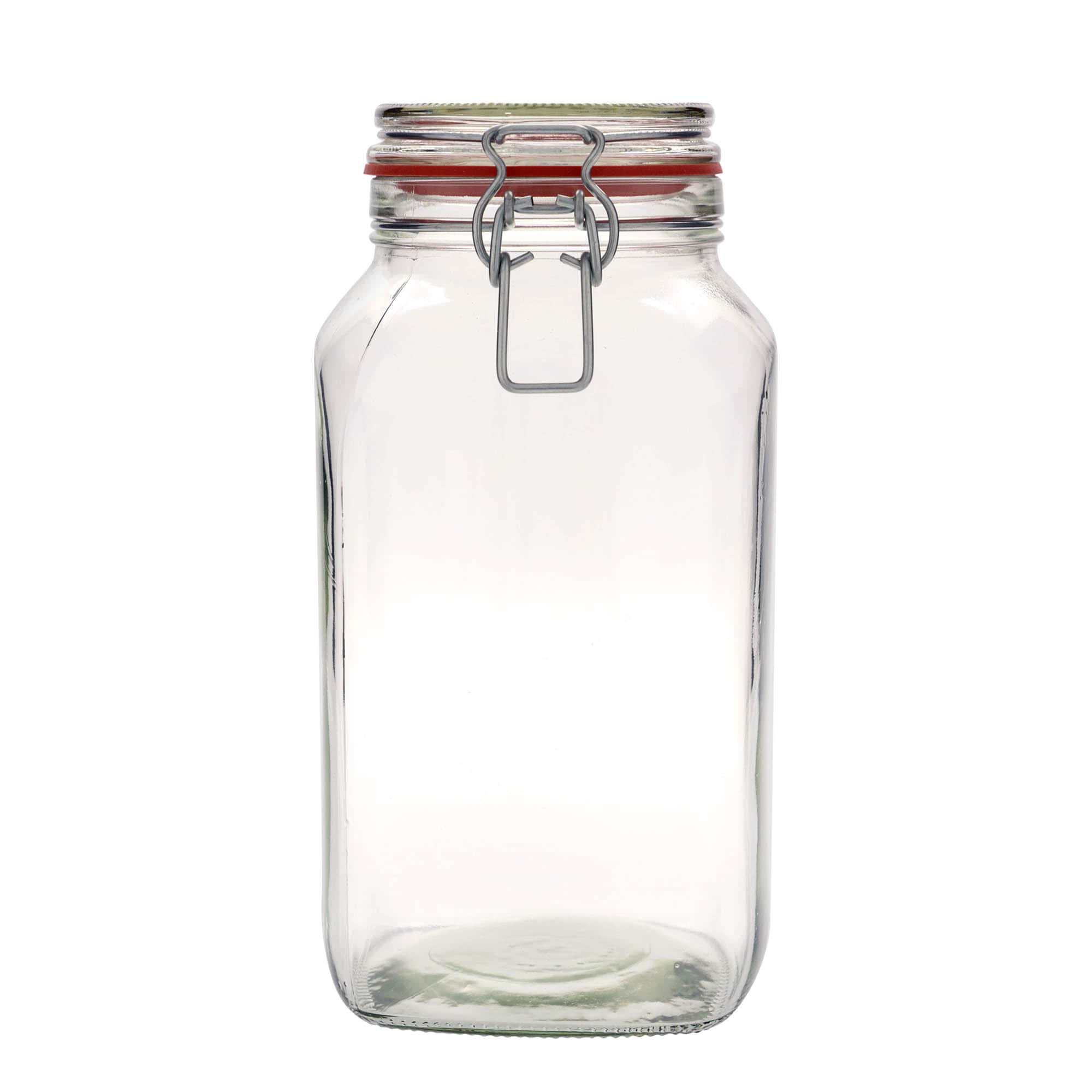 2.590 ml trådspenneglass #, firkantet, åpning: trådspenne-lukking