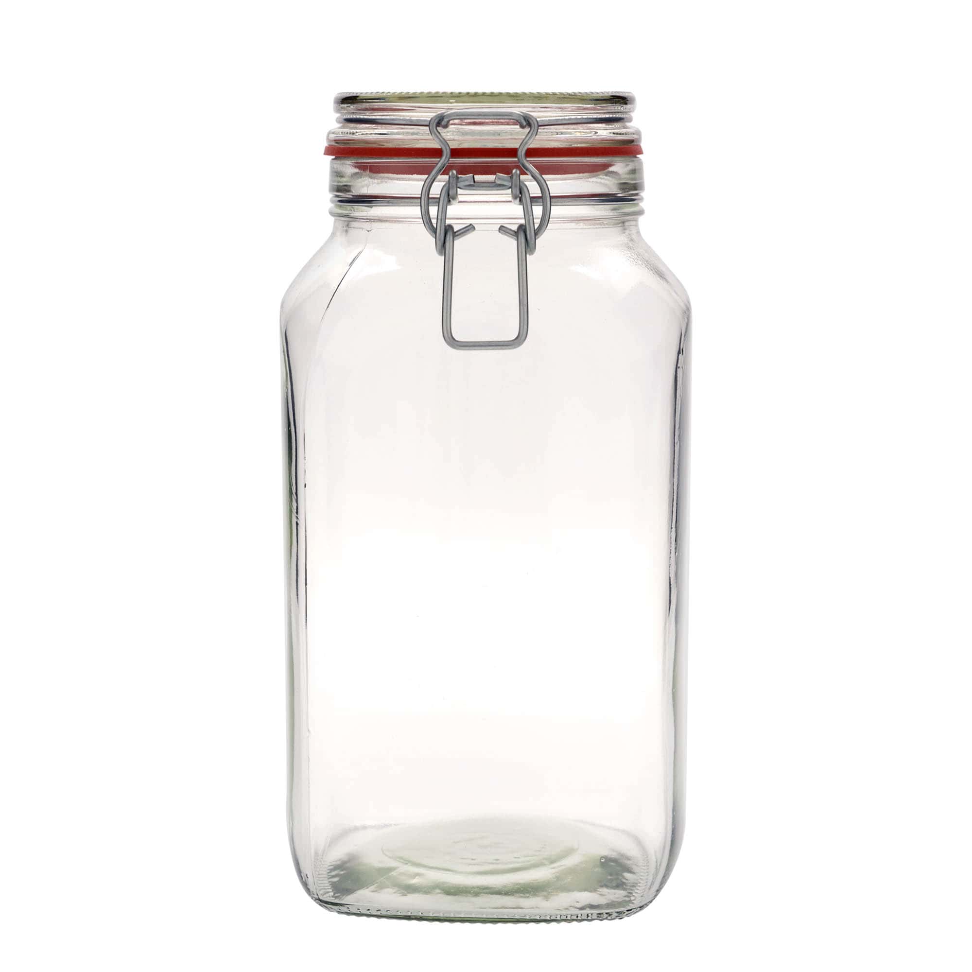 2.590 ml trådspenneglass #, firkantet, åpning: trådspenne-lukking