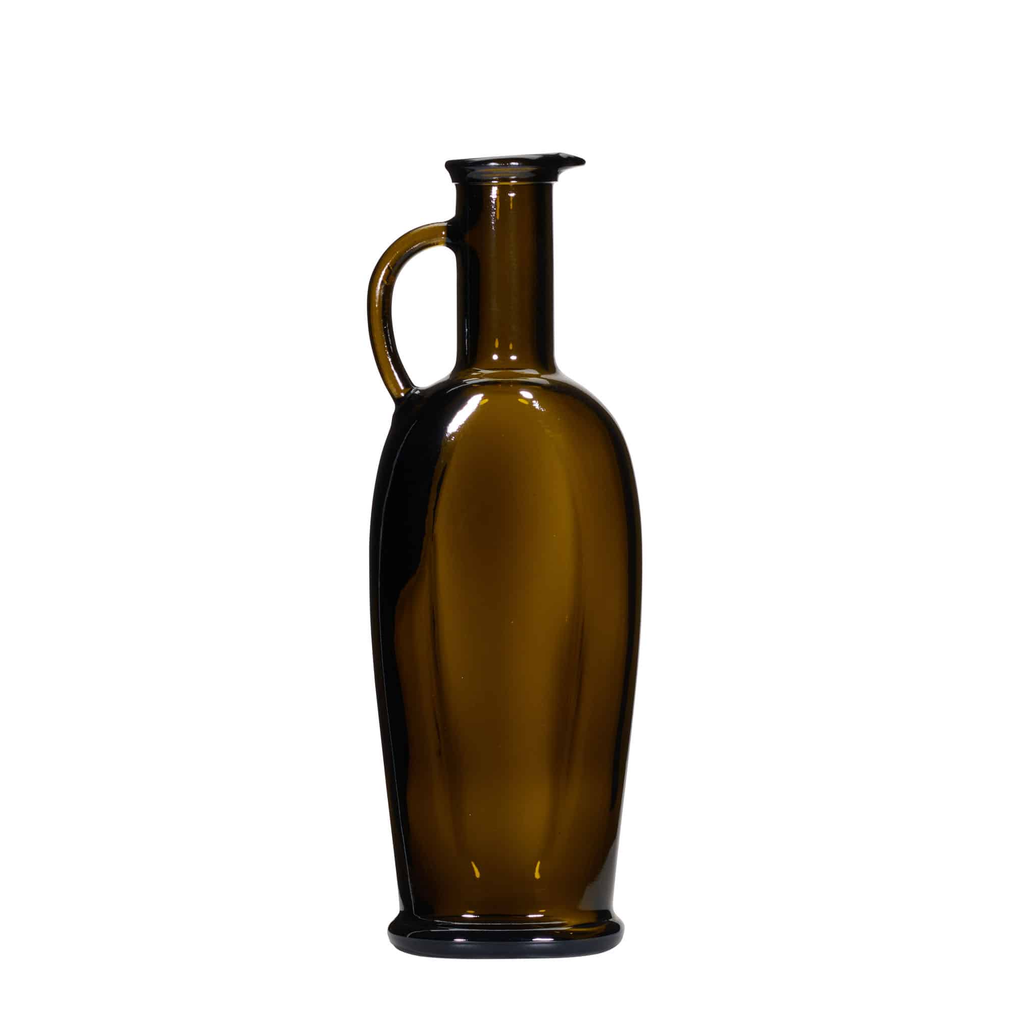 250 ml glassflaske "Eleganta", oval, antikkgrønn, åpning: Kork 250 ml glassflaske "Eleganta", oval, antikkgrønn, åpning: Kork