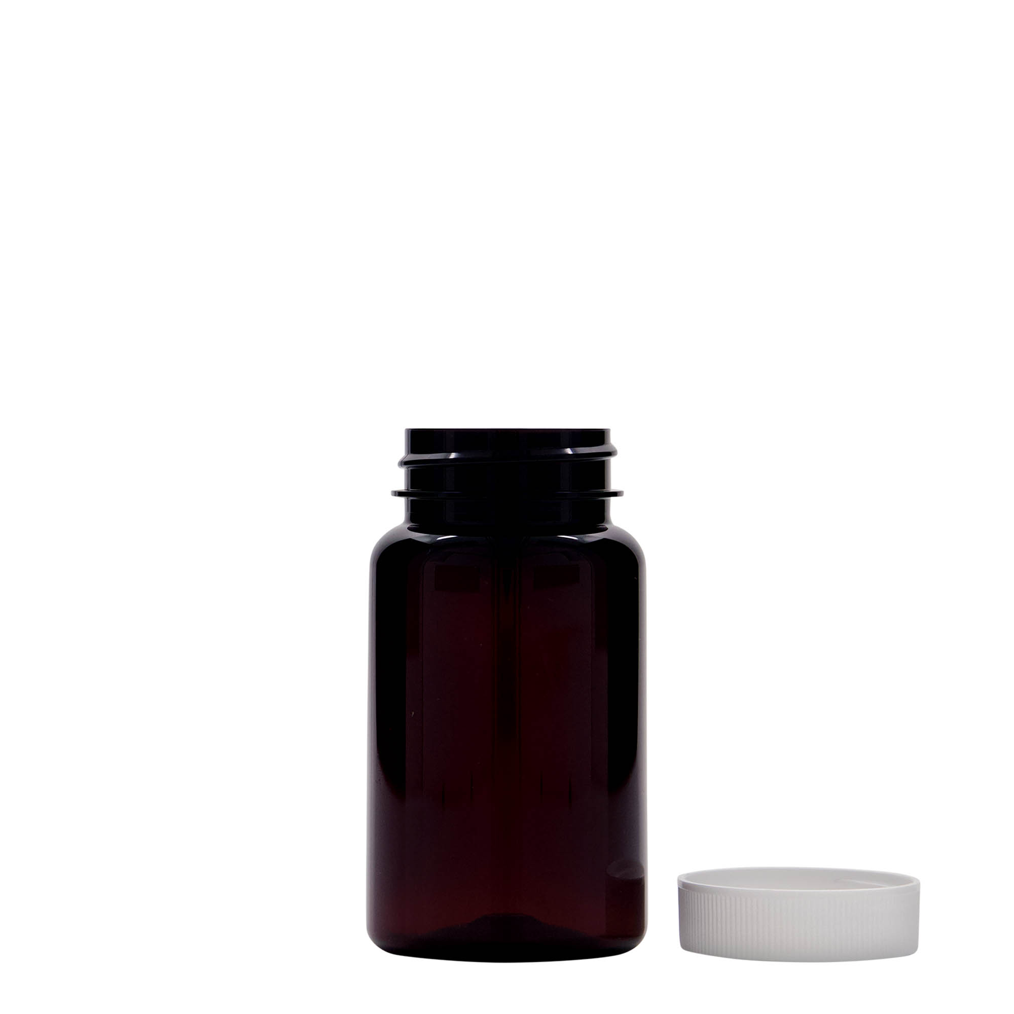 100 ml PET-beholder, plast, brun, åpning: 38/400 100 ml PET-beholder, plast, brun, åpning: 38/400