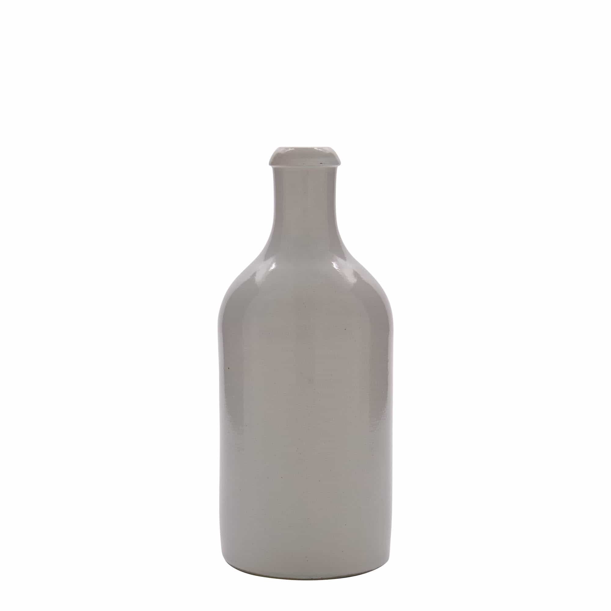 500 ml tonkrukke, steingods, hvit, åpning: kork 500 ml tonkrukke, steingods, hvit, åpning: kork
