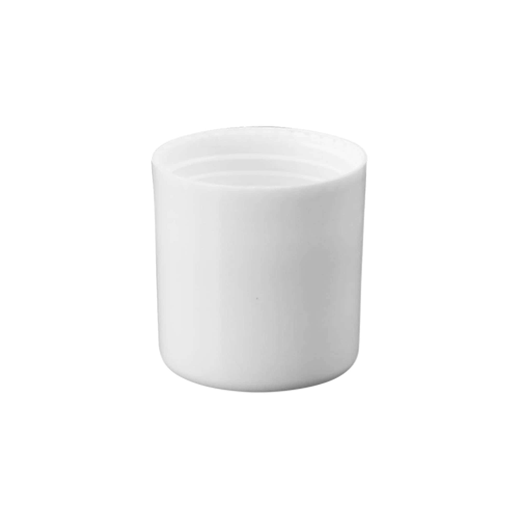 Hette for 50 ml roll-on-flaske, PP-plast, hvit, for åpning: Skrulokk