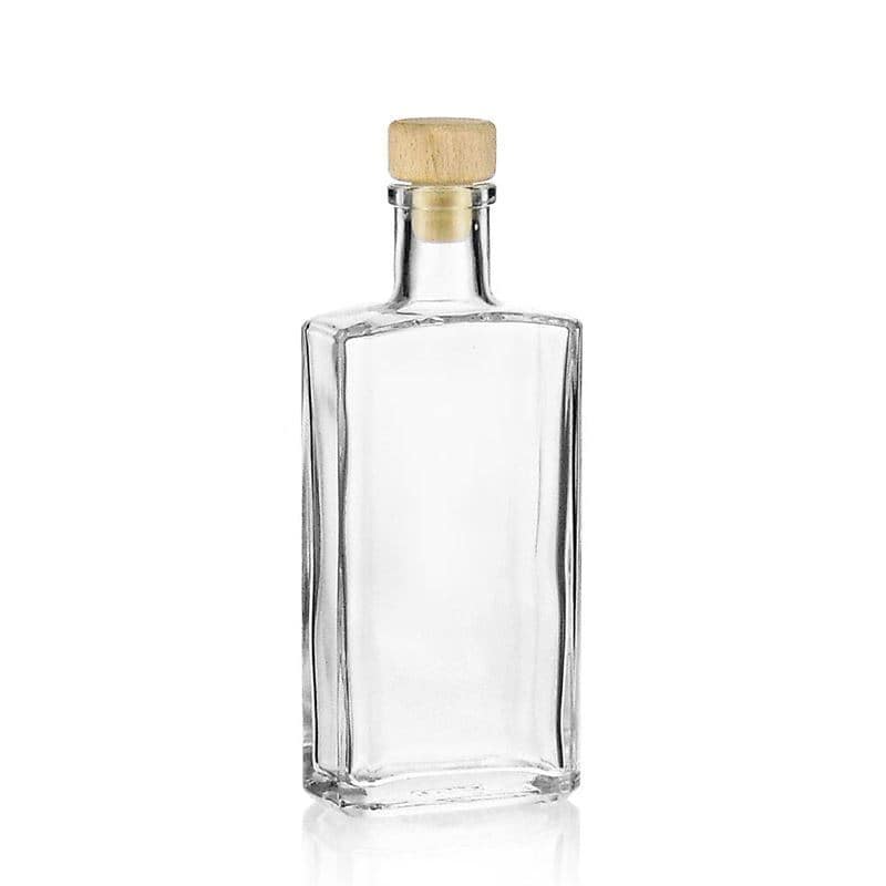 200 ml glassflaske "Shiny", firkantet, åpning: Kork