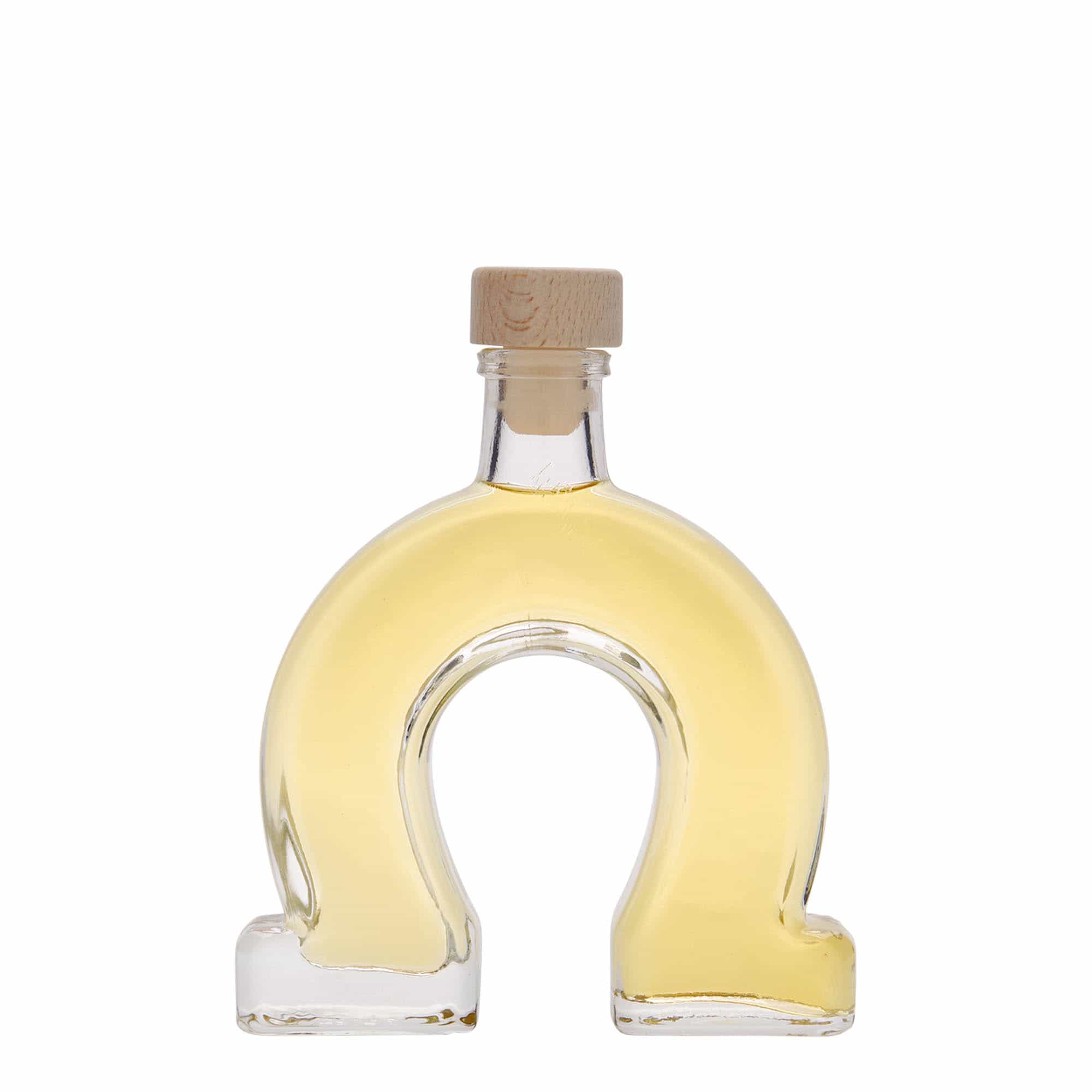 100 ml glassflaske 'Hestesko', åpning: kork