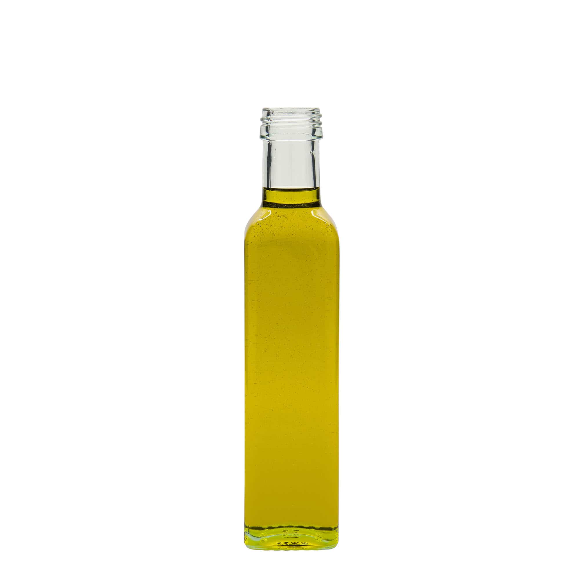 250 ml glassflaske 'Marasca', firkantet, åpning: PP 31,5
